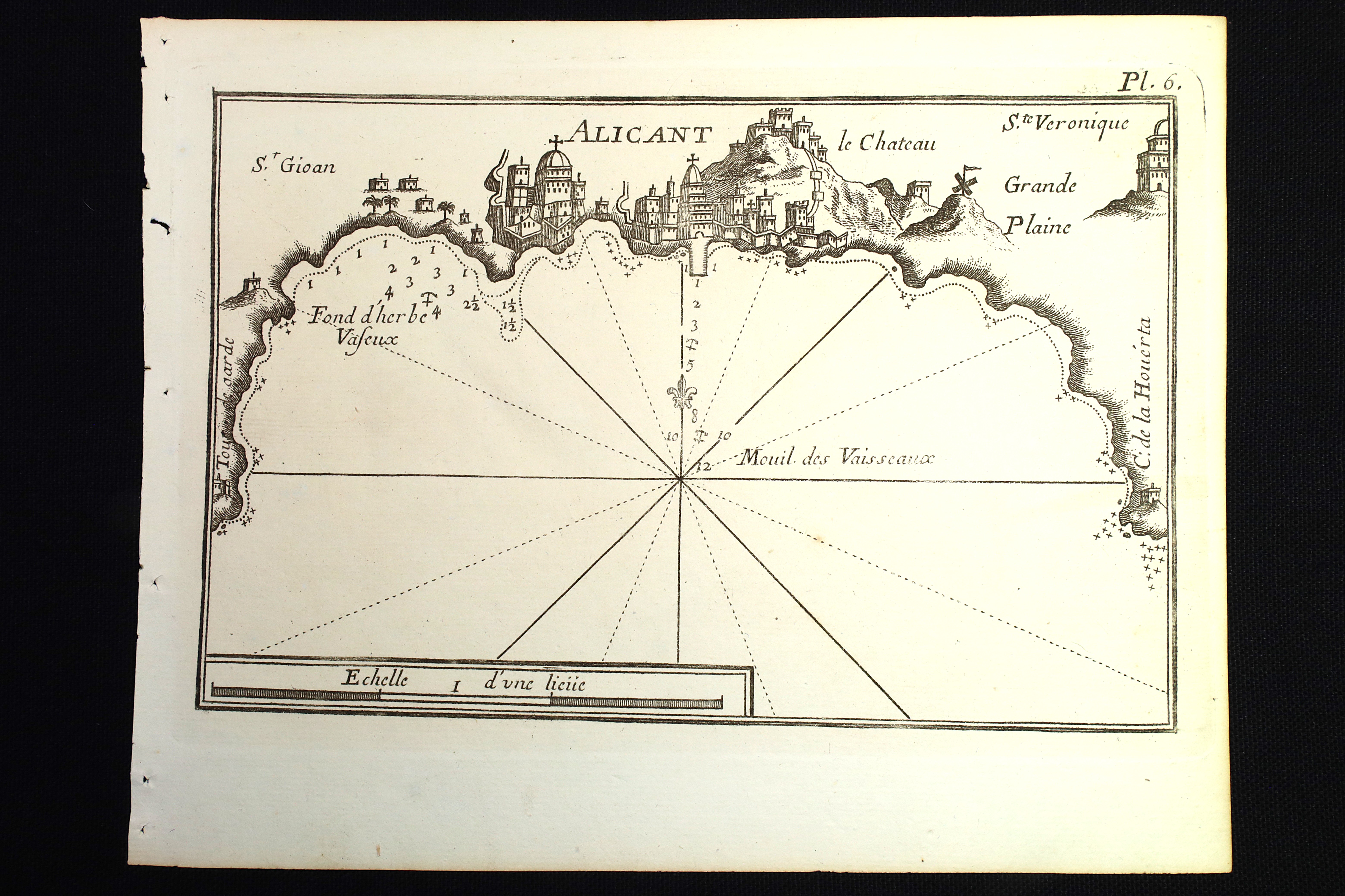Antiques - ENGRAVING ALICANTE. NAUTICAL CHART S.XVIII. JOSEPH ROUX