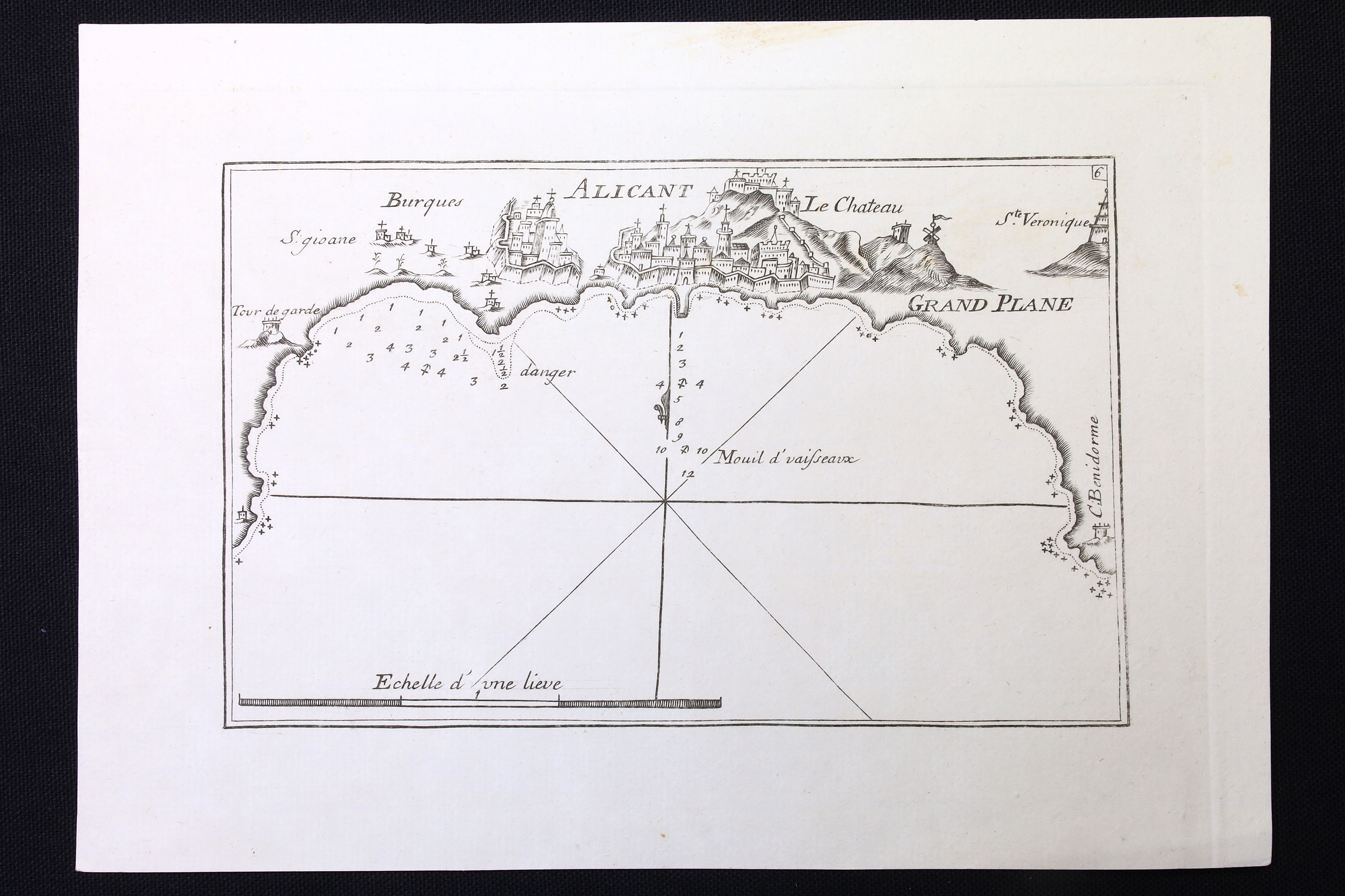 Antiques - ALICANTE ENGRAVING. NAUTICAL CHART. POSSIBLE REPRODUCTION. 20 TH CENTURY