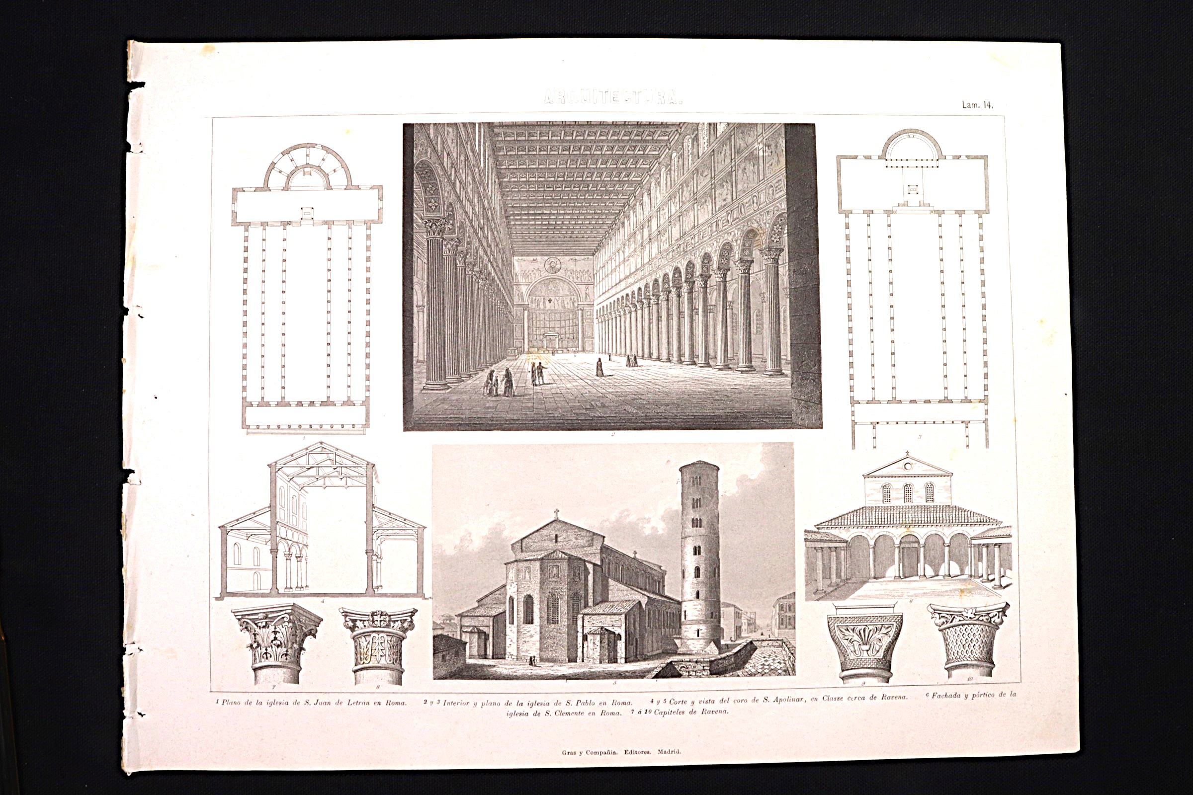 Antiques - ARCHITECTURAL ENGRAVING 14. ST. PAUL IN ROME, RAVENNA CAPITAL.