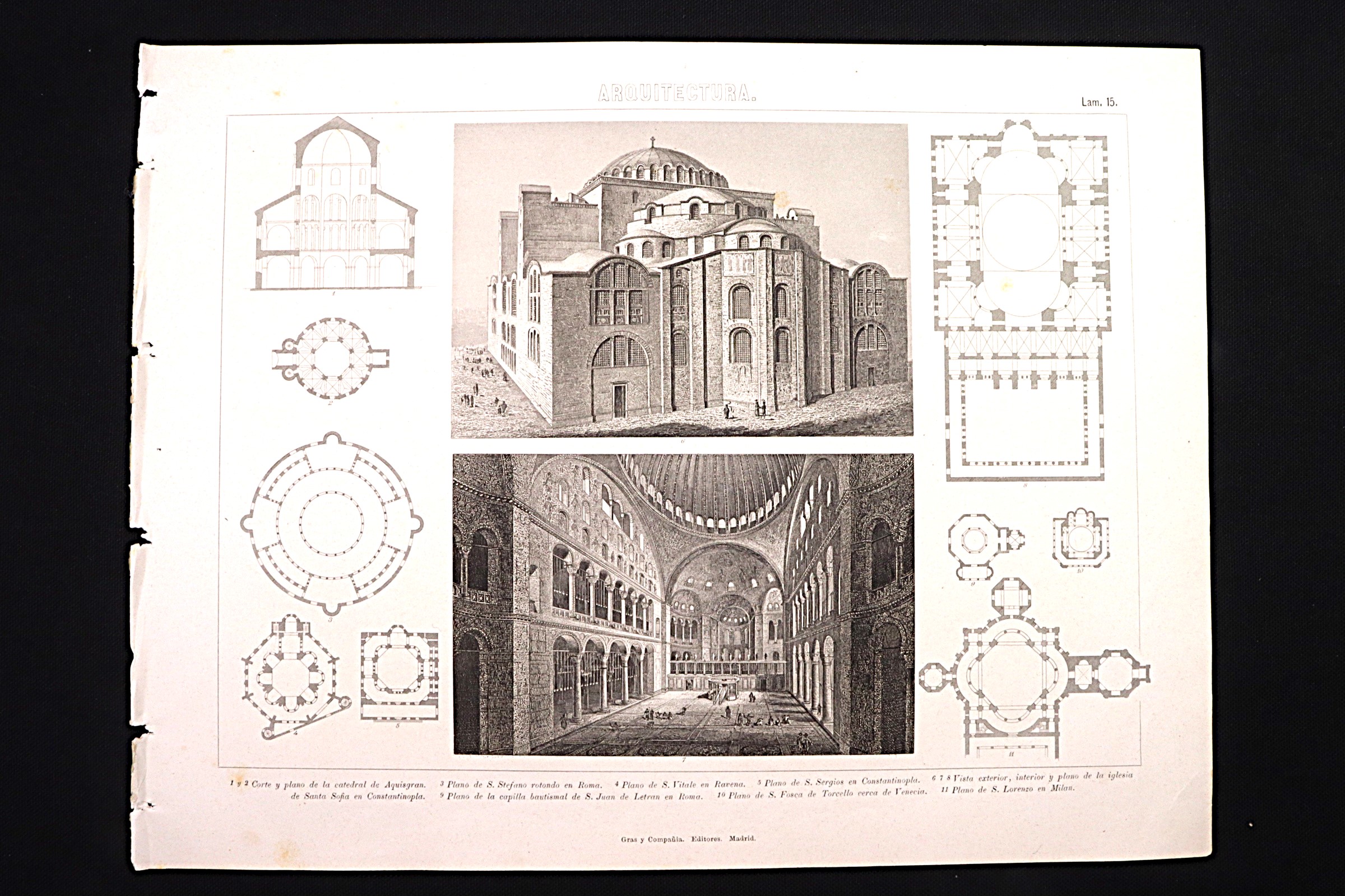 Antiques - ENGRAVING ARCHITECTURE 15. SANTA SOFIA CONSTANTINOPLE. ROME