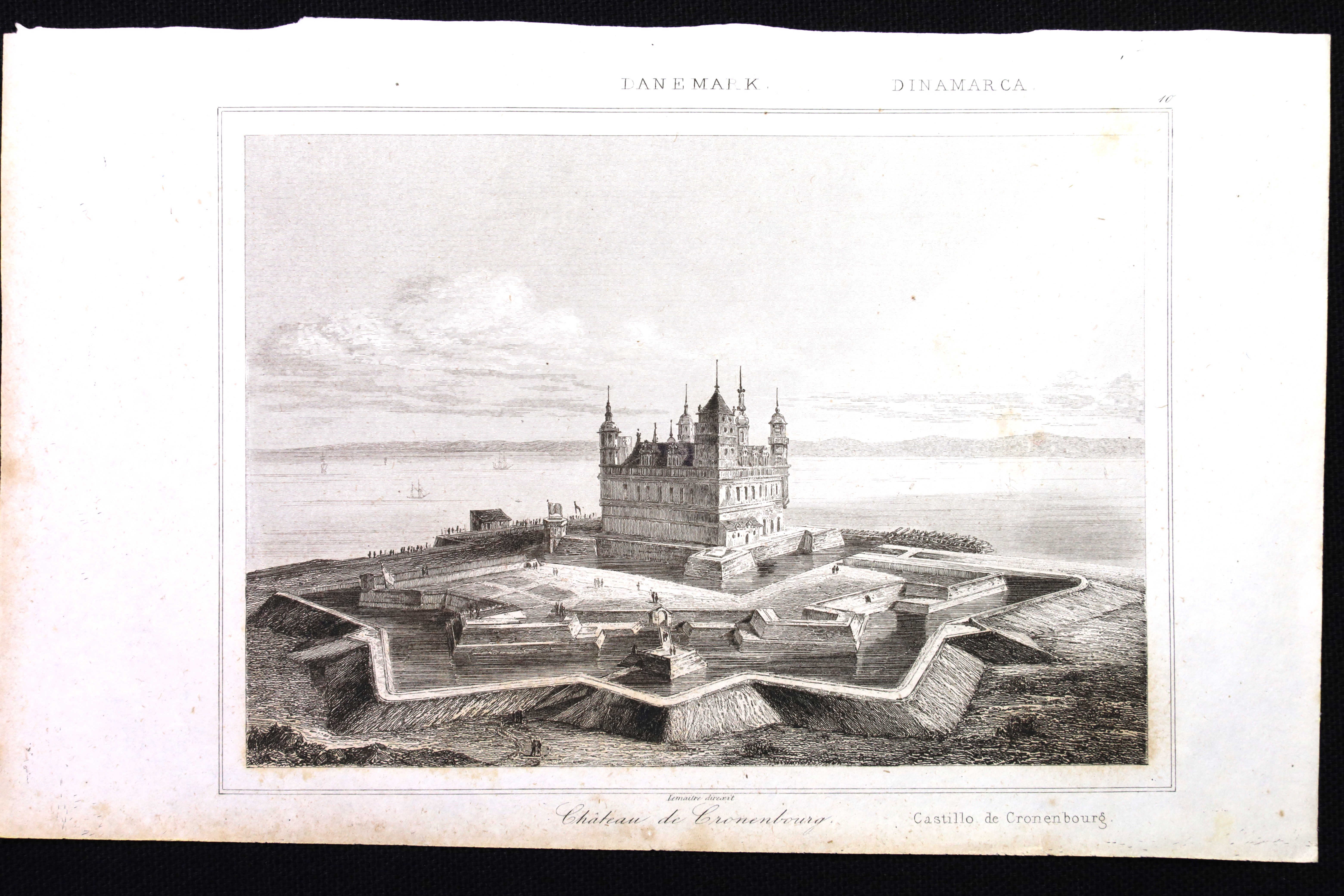 Antiques - ENGRAVING CRONENBURG CASTLE, IN DENMARK. 19TH CENTURY