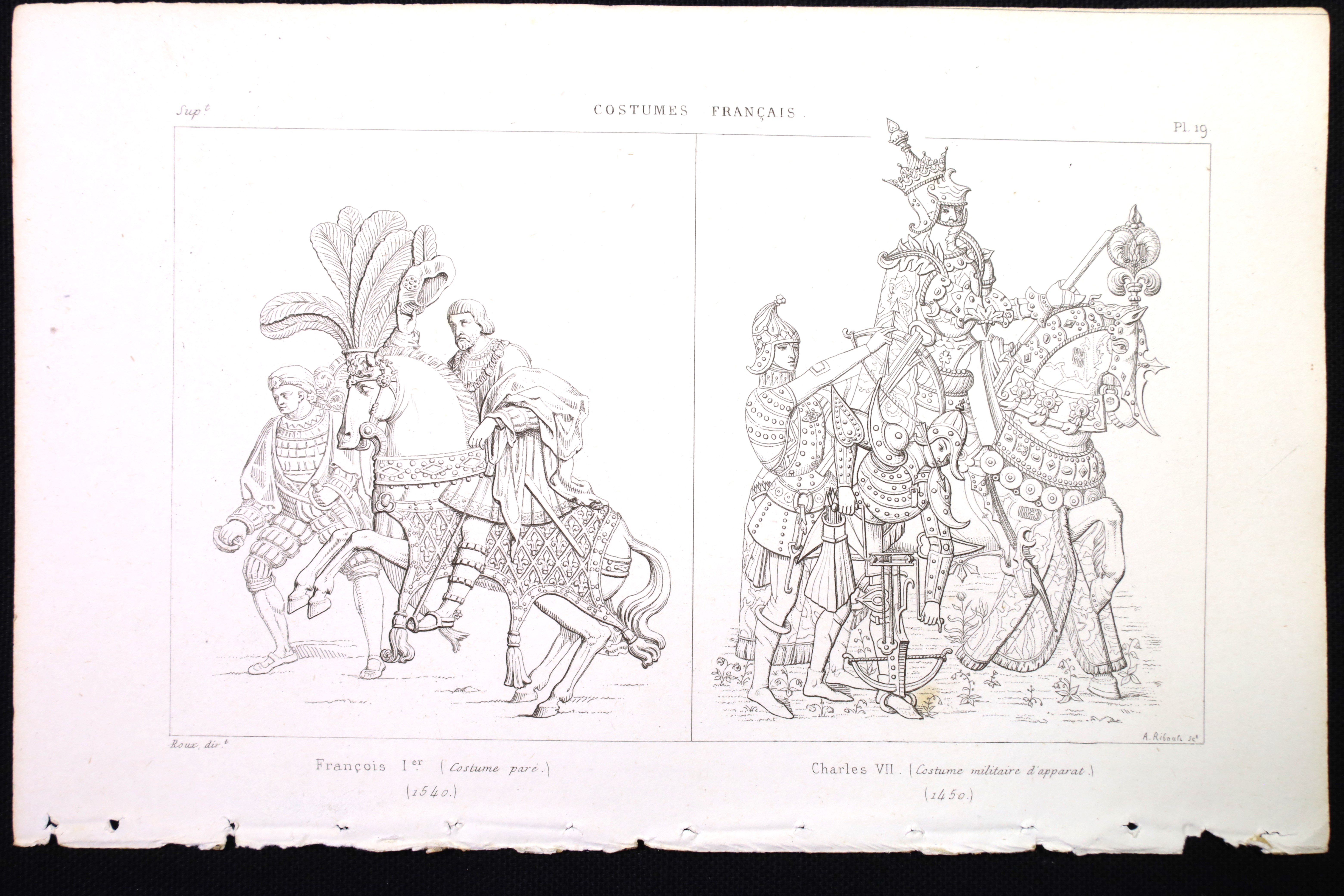 Antiguedades - GRABADO COSTUMES FRANÇAIS. TRAJES FRANCESES.