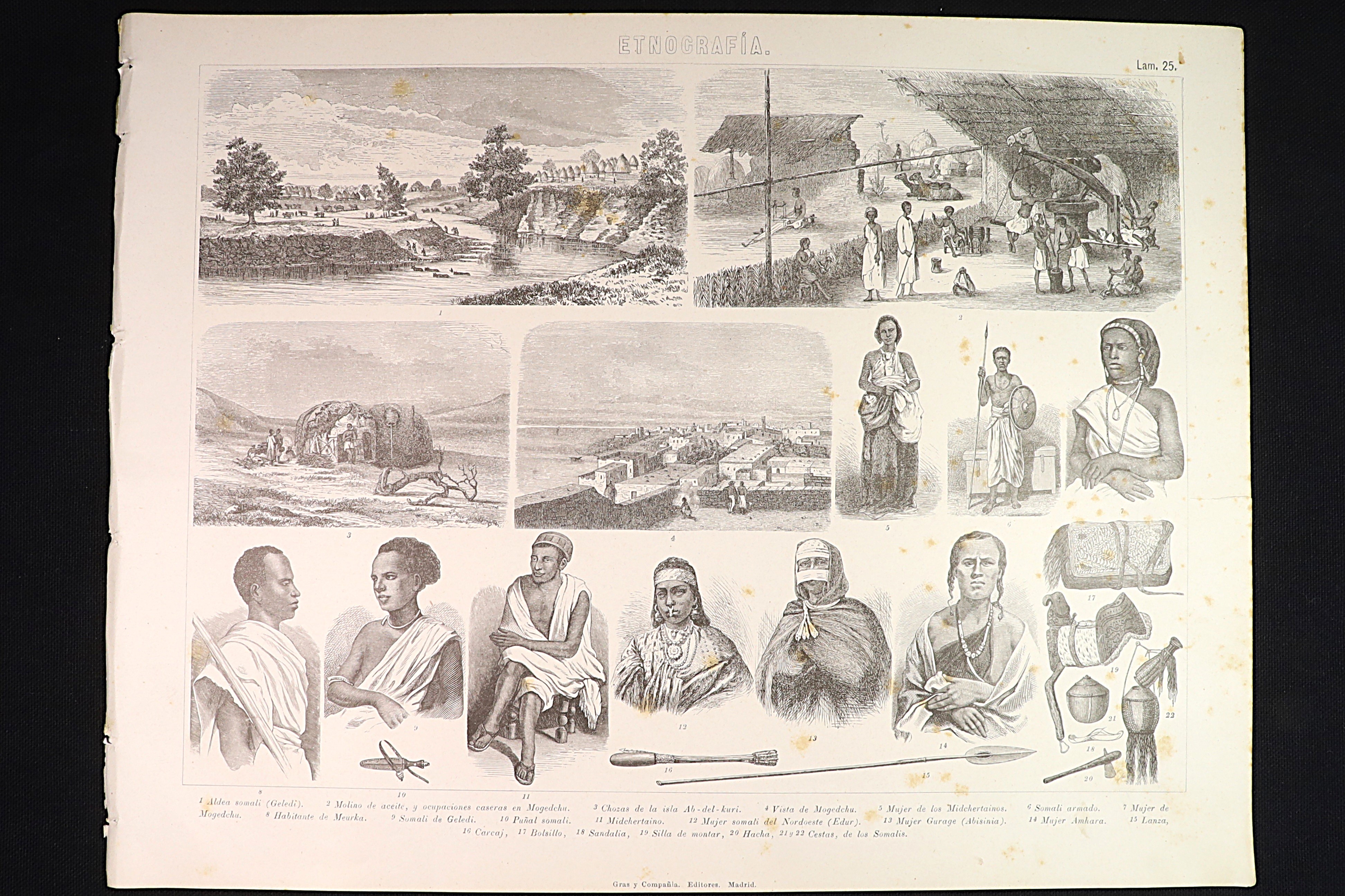 Antiques of ethnography print 25 somali gurage amhara mogedchu