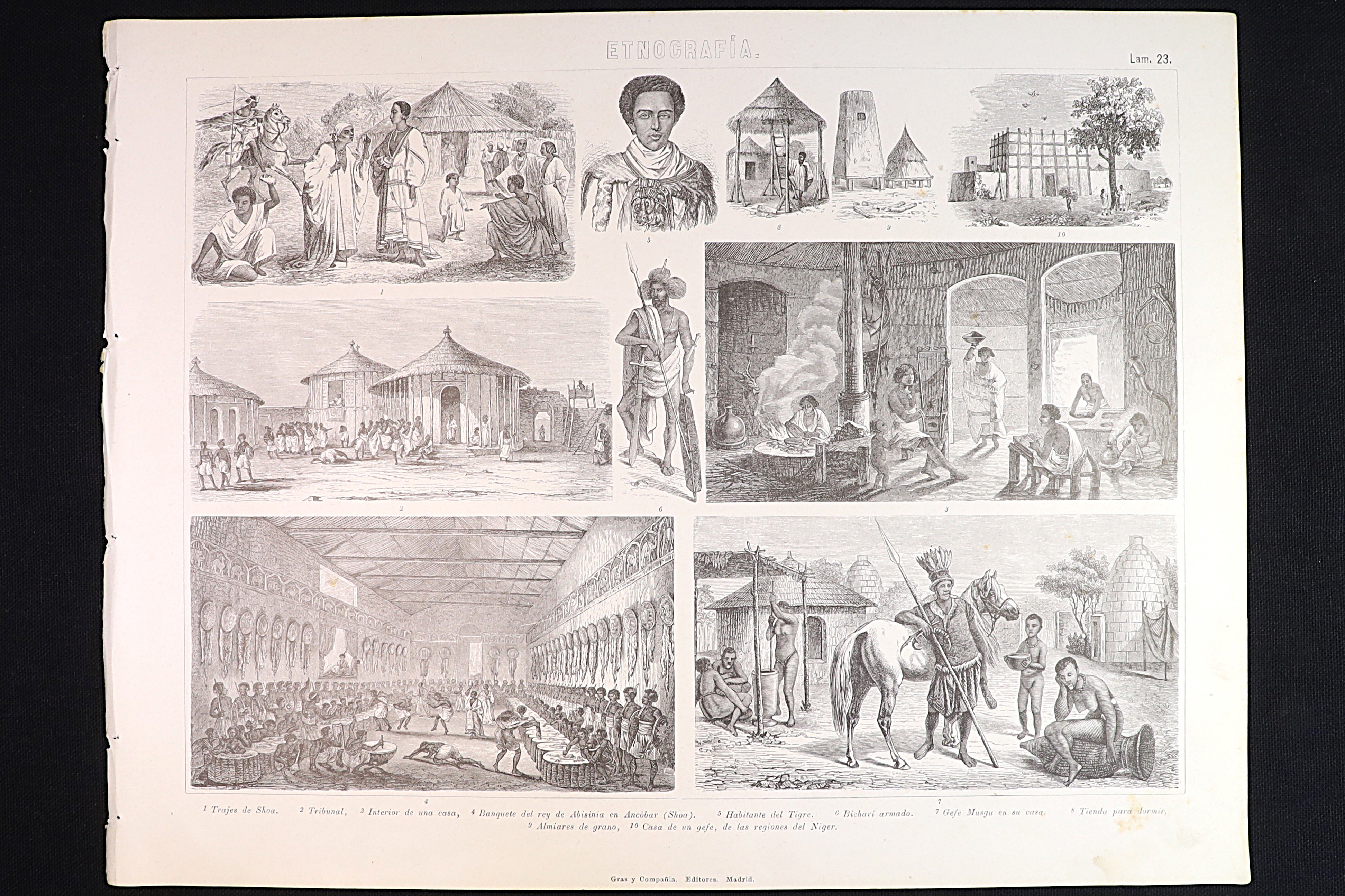 Antiques of ethnographic engraving 23 tribes shoa bichari musgu