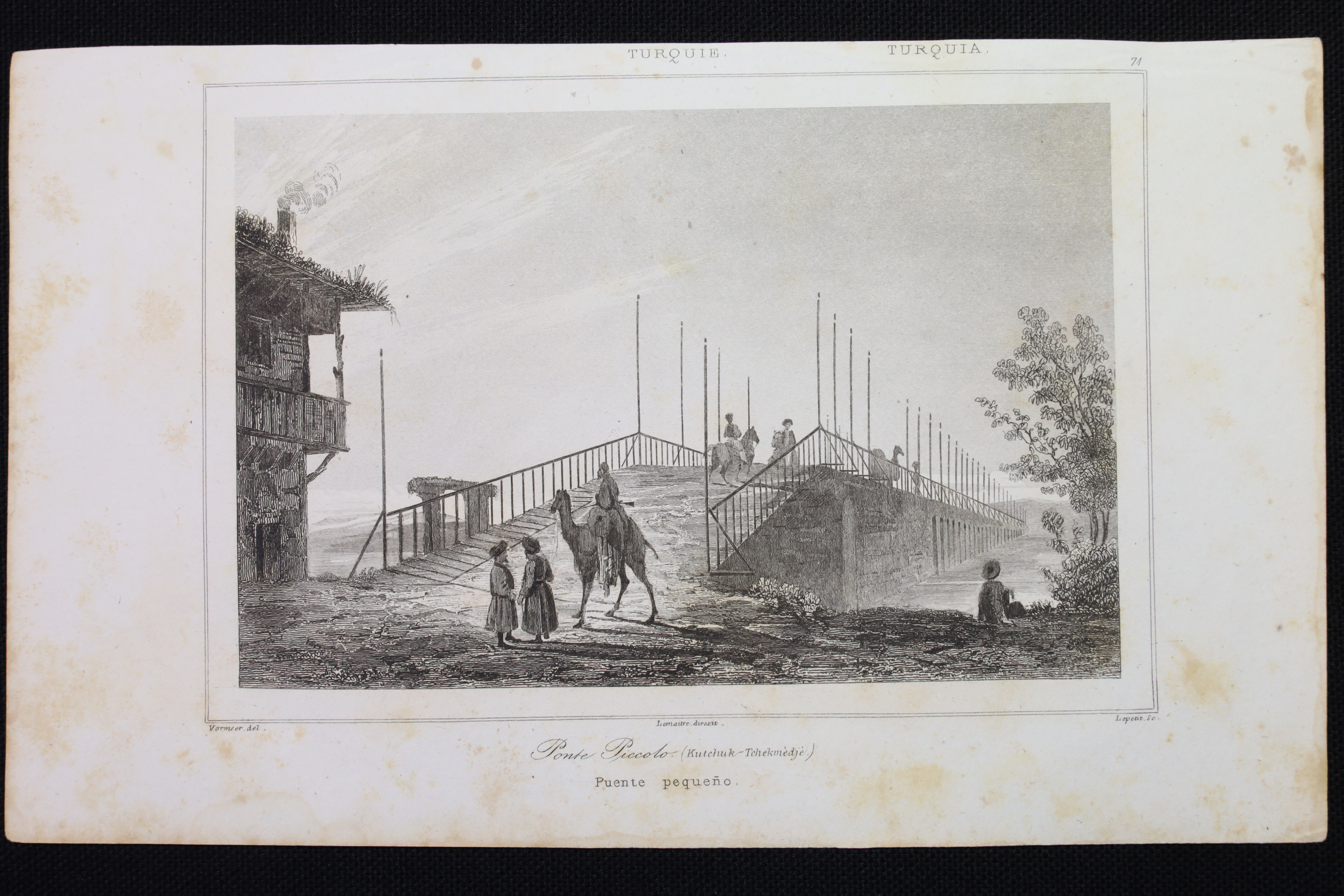 Antiques - ENGRAVING SMALL BRIDGE IN TURKEY.