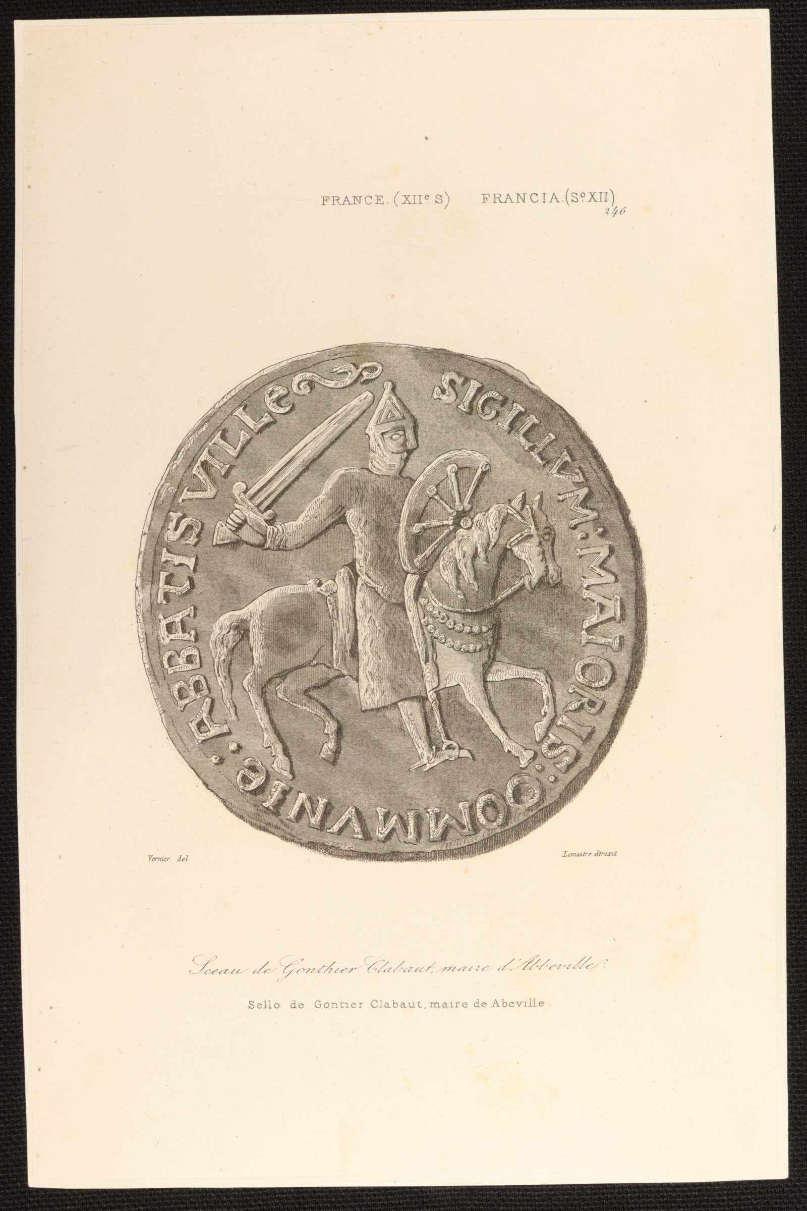 Antiguedades - GRABADO SELLO DE GONTIER CLABAUT. MAIRE DE ABEVILLE.