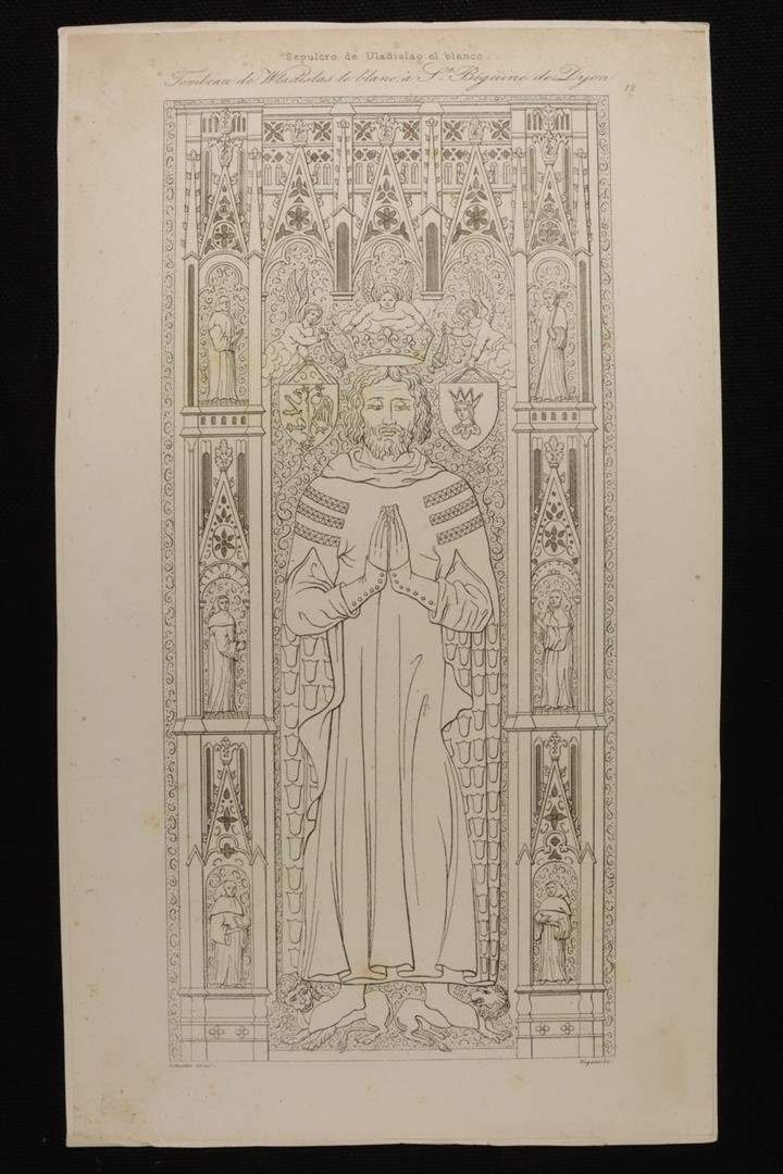 Antiguedades - GRABADO SEPULCRO DE ULADISLAO EL BLANCO. (T)