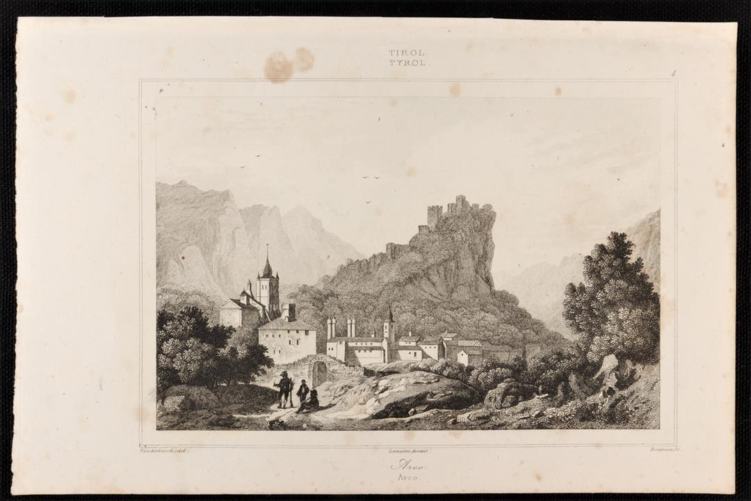 Antiguedades - GRABADO TRENTO TIROL. ITALIA. S.XIX (T)