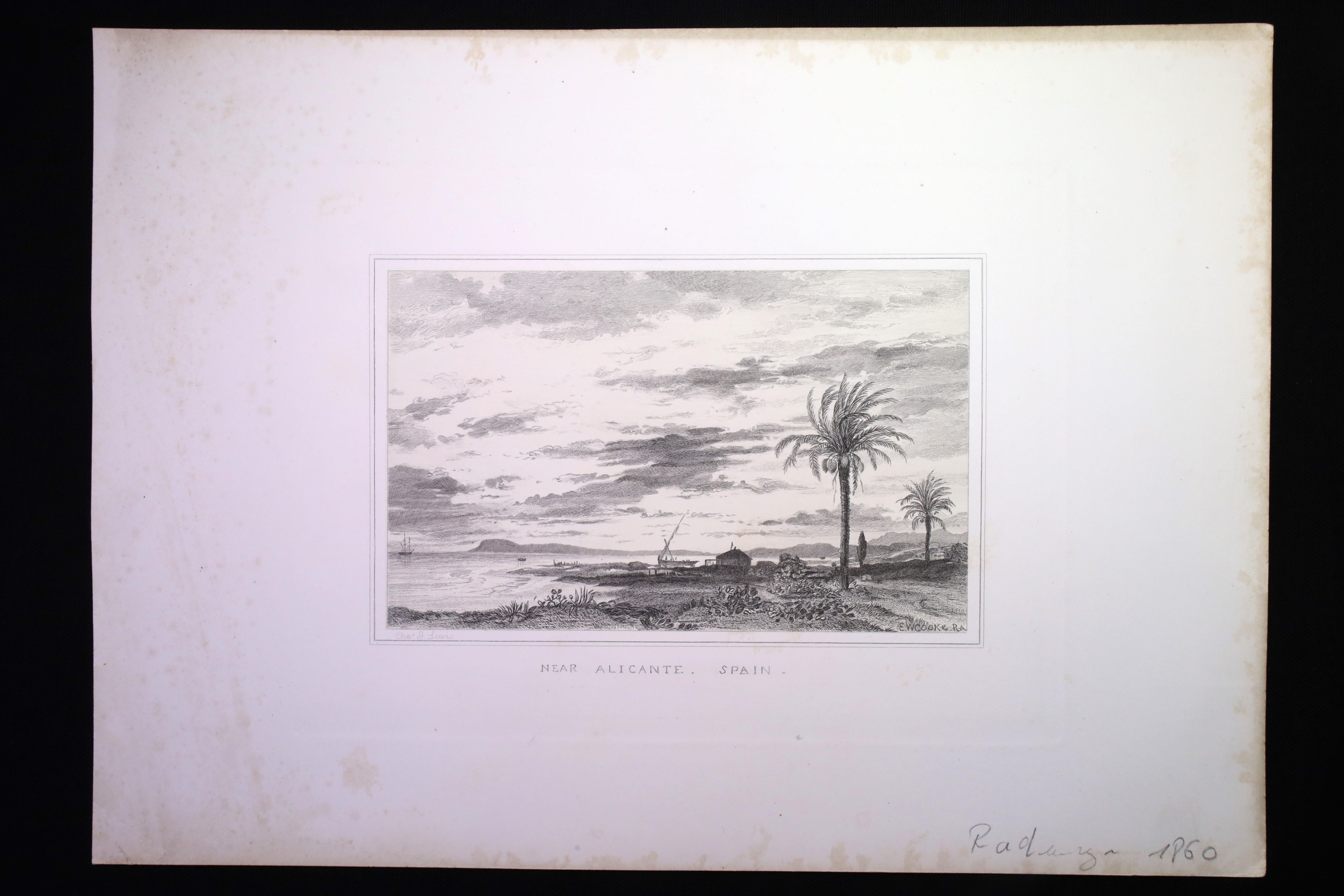 Antiques - ENGRAVING. VIEW NEAR ALICANTE. SPAIN. E.W. COOKE