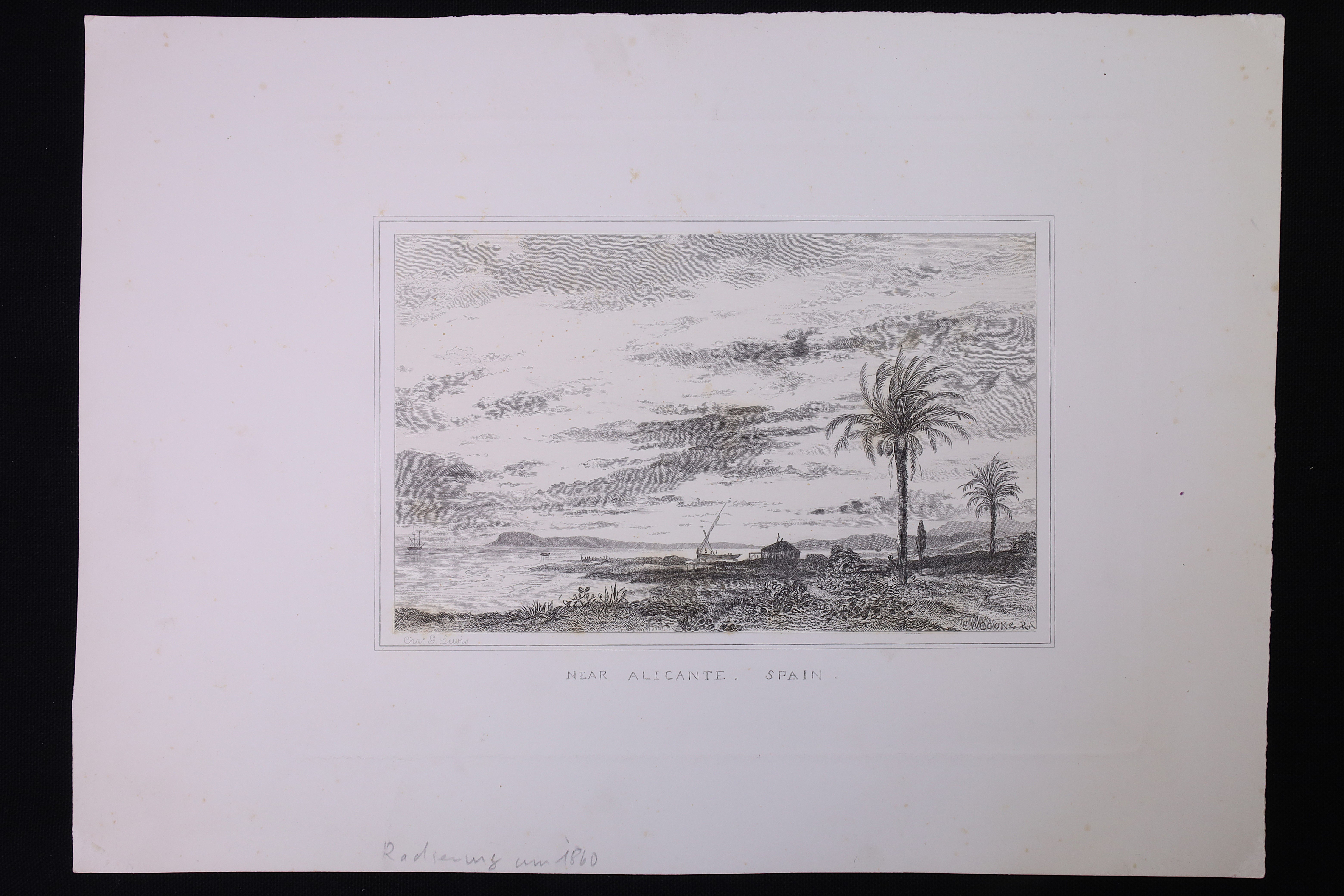 Antiques - ENGRAVING. VIEW NEAR ALICANTE. SPAIN. E.W.COOKE