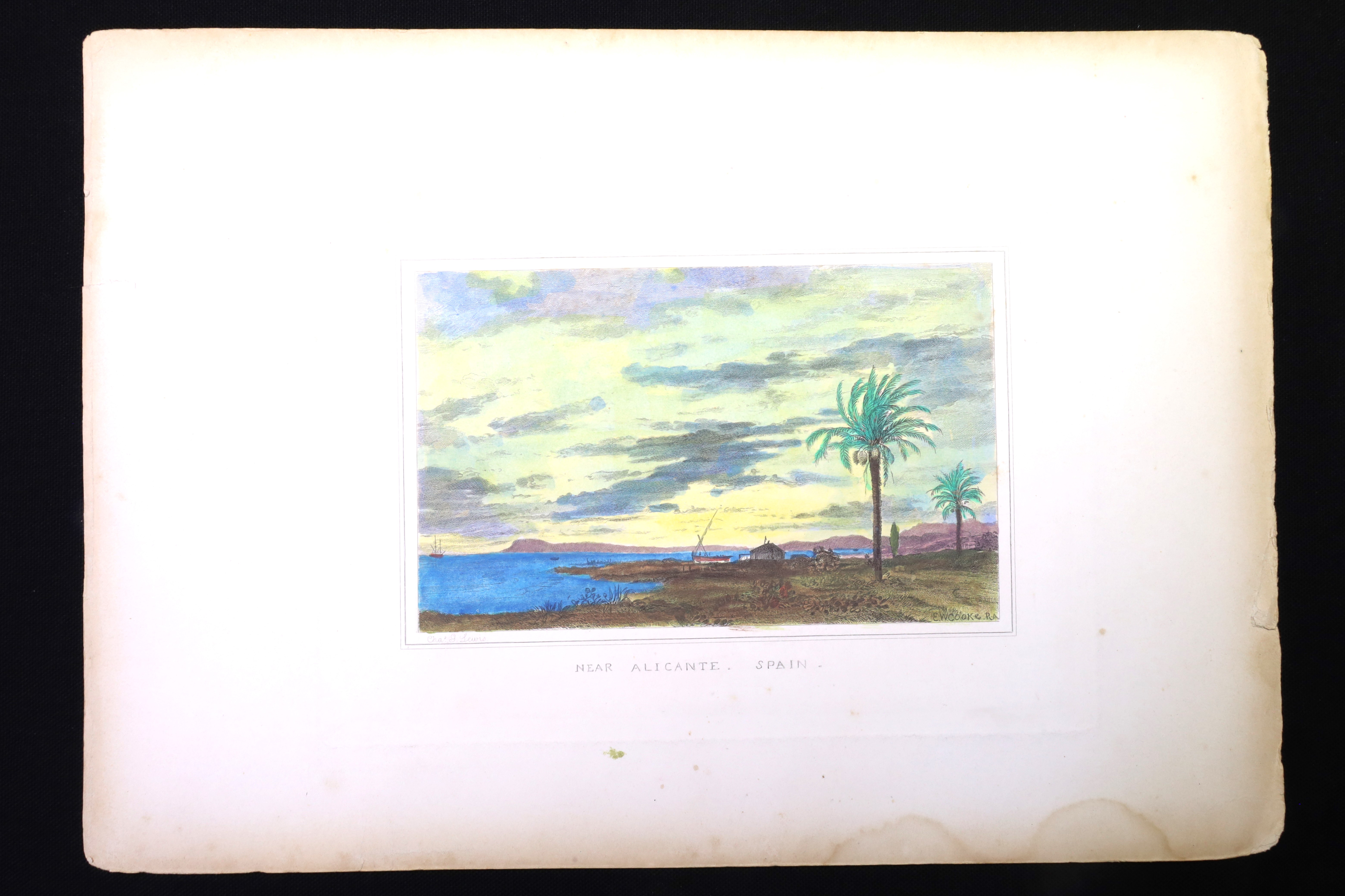 Antiques - ENGRAVING. VIEW NEAR ALICANTE. SPAIN. E.W.COOKE.
