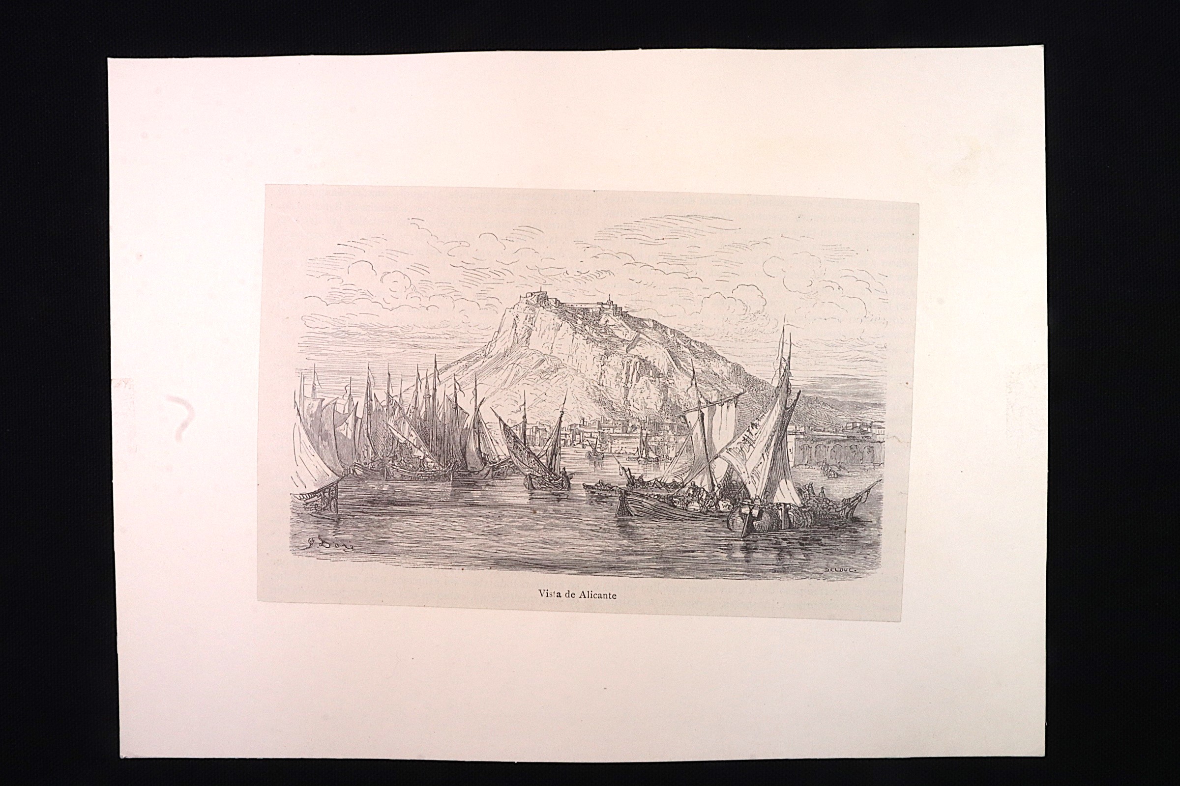 Antiguedades - GRABADO VISTA DE ALICANTE. S.XIX. GUSTAVE DORÉ