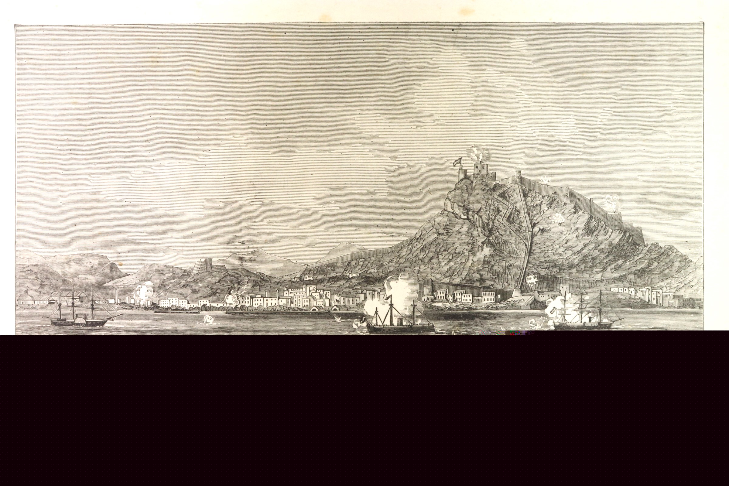 Antiques - WOODCUT ENGRAVING. SPANISH CIVIL WAR. BOMBARDMENT OF ALICANTE. 1873