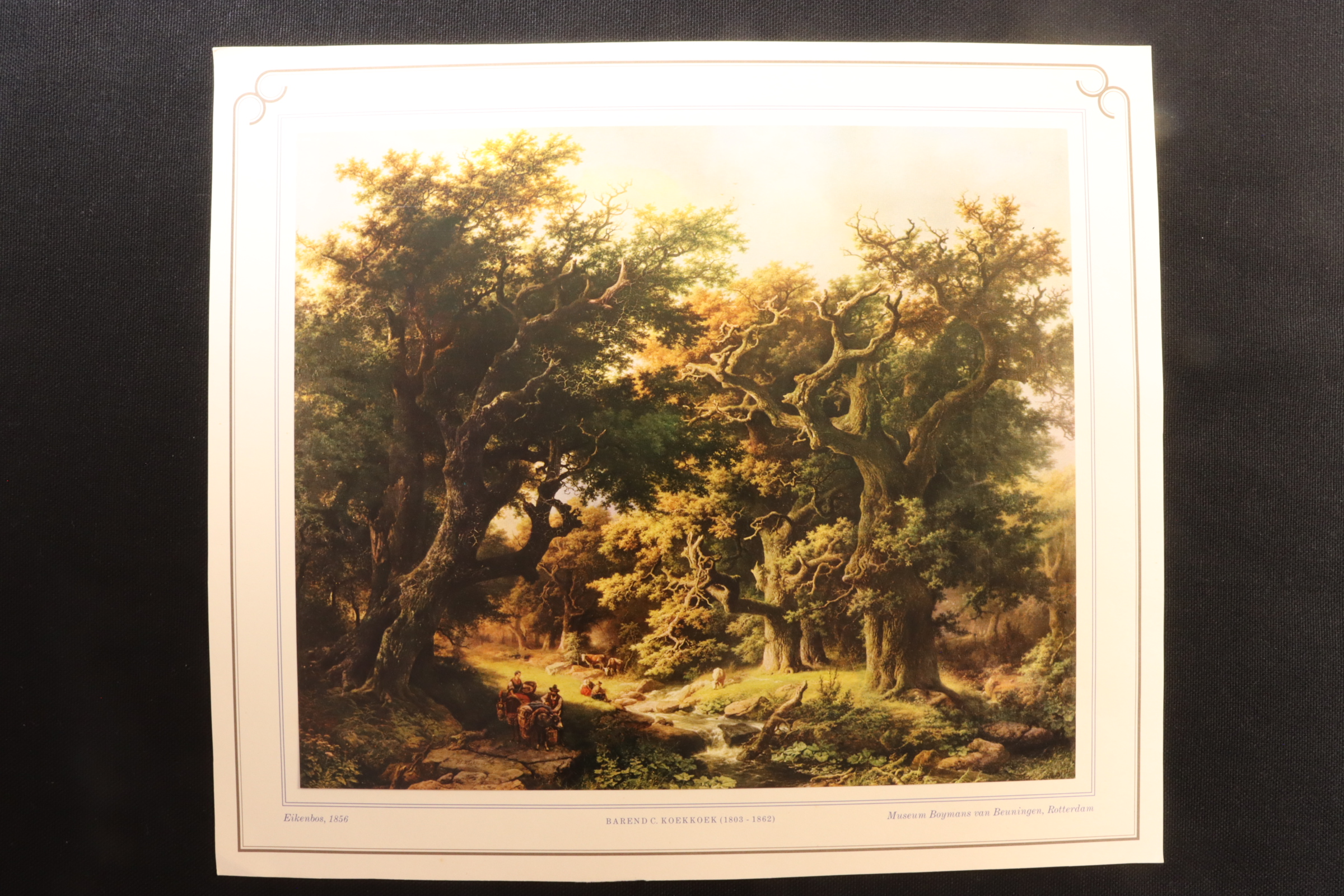 Antiques - OAK FOREST PICTURE. KOEKKOEK. 1856