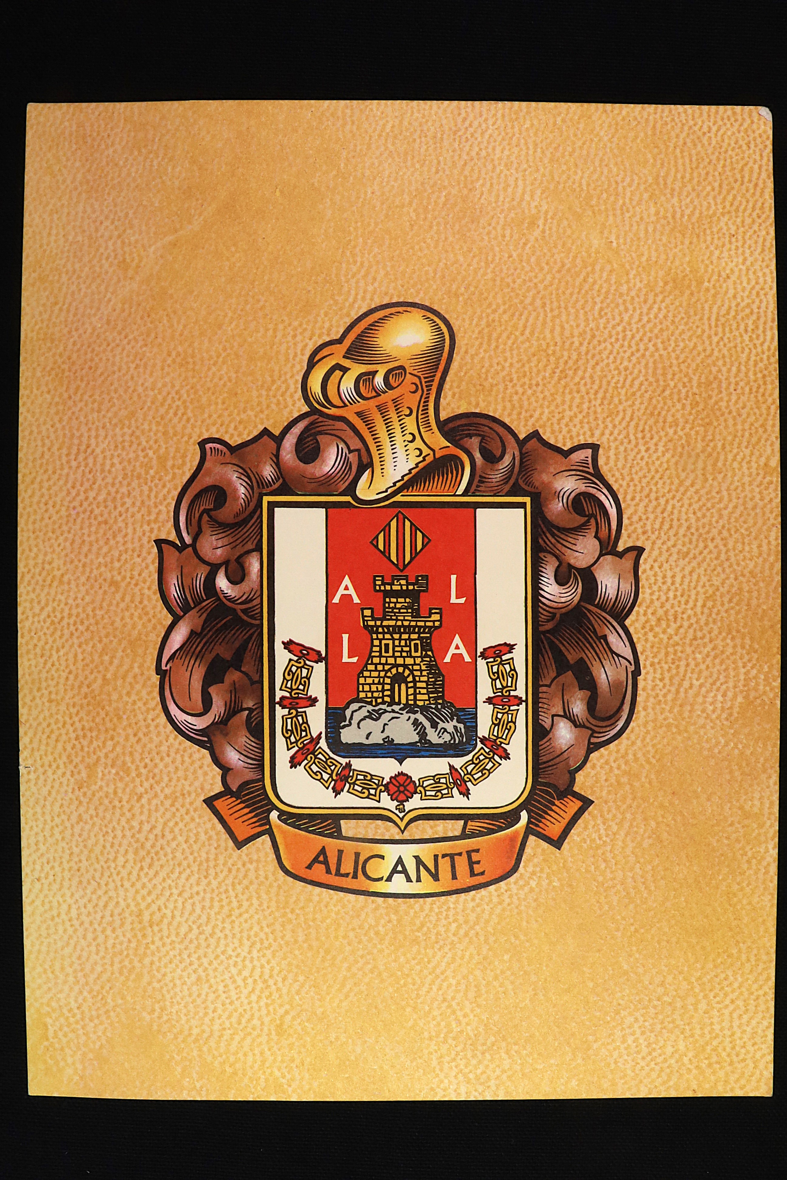 Antiguedades de lamina escudo de alicante a color