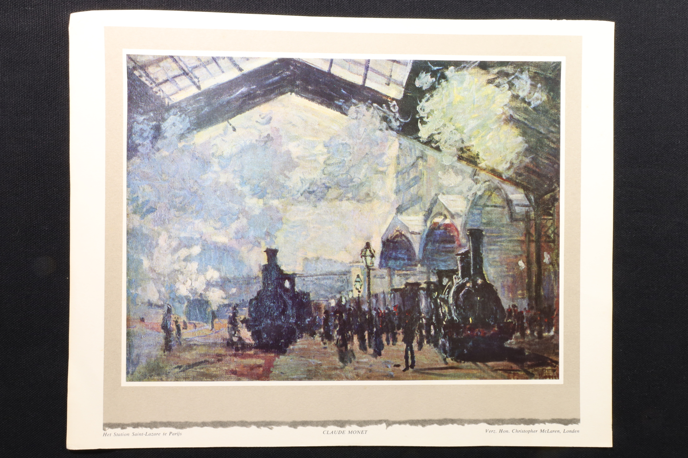 Antiguedades de lamina estacion san lazaro paris monet