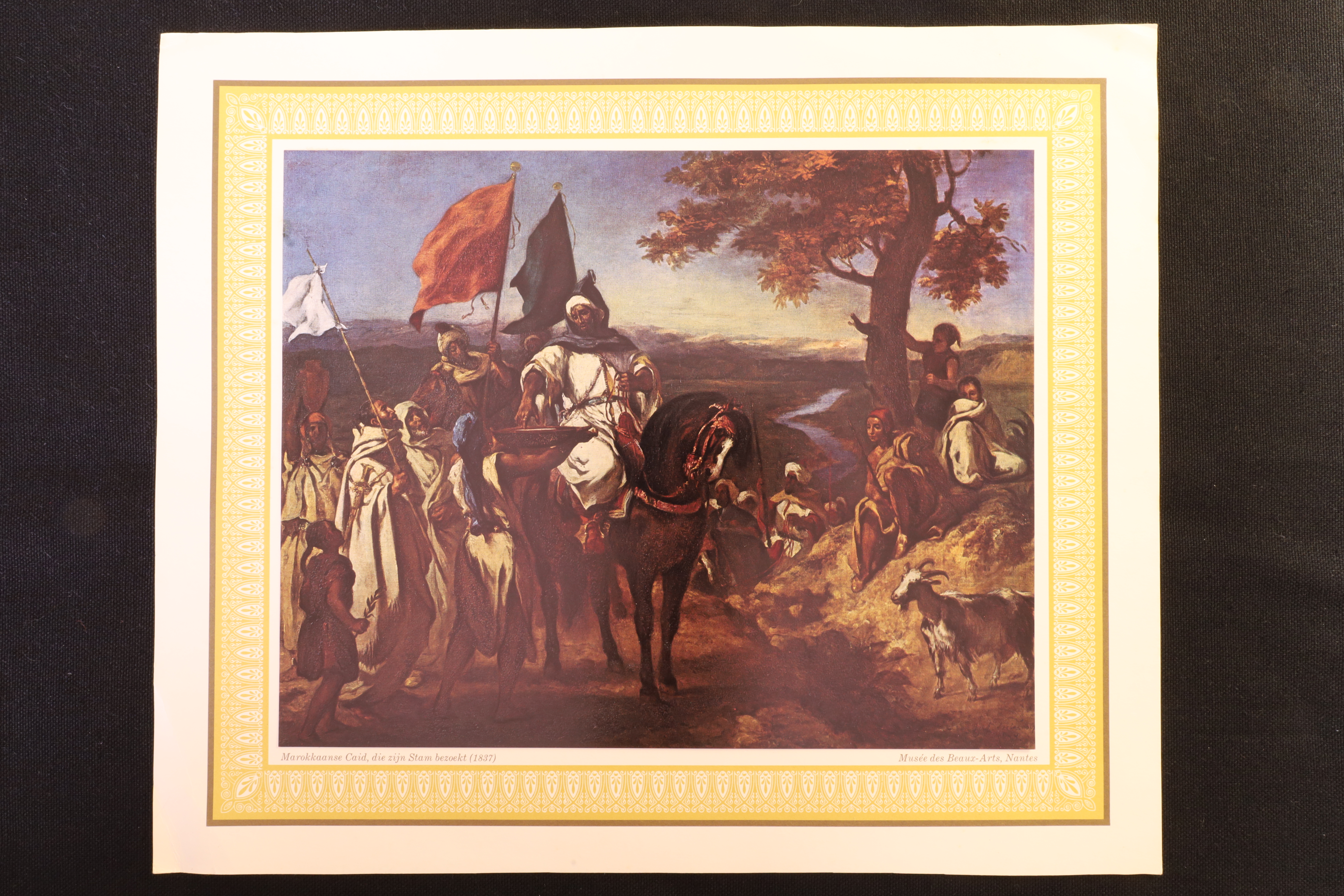 Antiguedades - LÁMINA GOBERNADOR MARROQUÍ VISITANDO A SU TRIBU. 1837