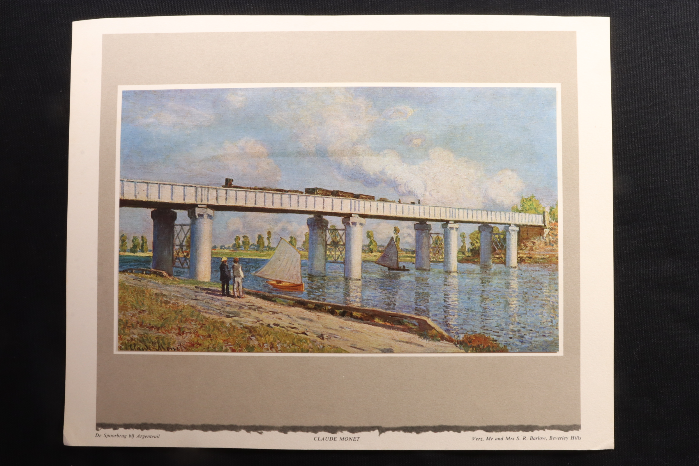 Antiguedades de lamina puente del ferrocarril de argenteuil monet