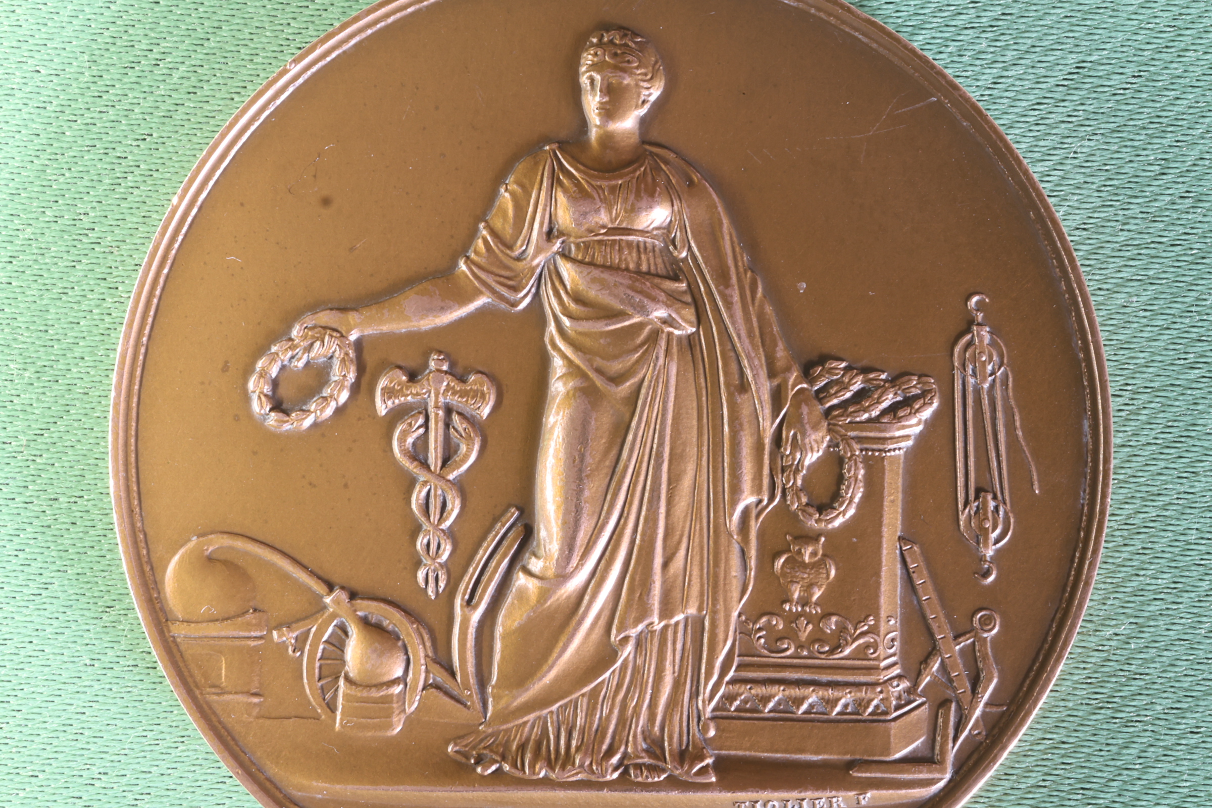 Antiques of nike and caduceus medal societe dencouragement pour lindustrie nationale tiolier 1982