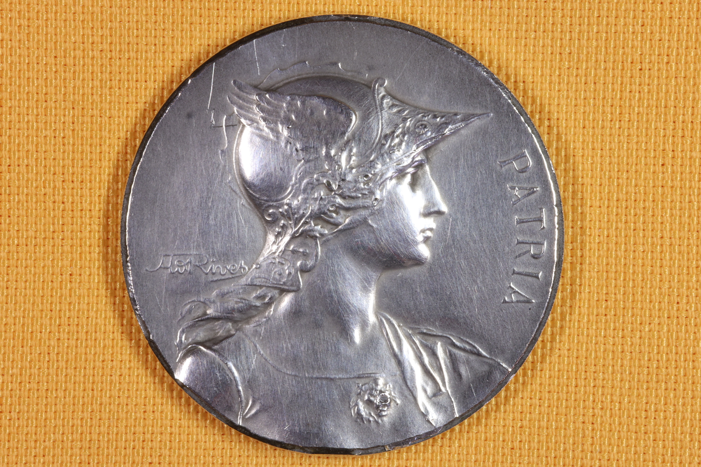 Antiques of national medal pallas athena signed rivet