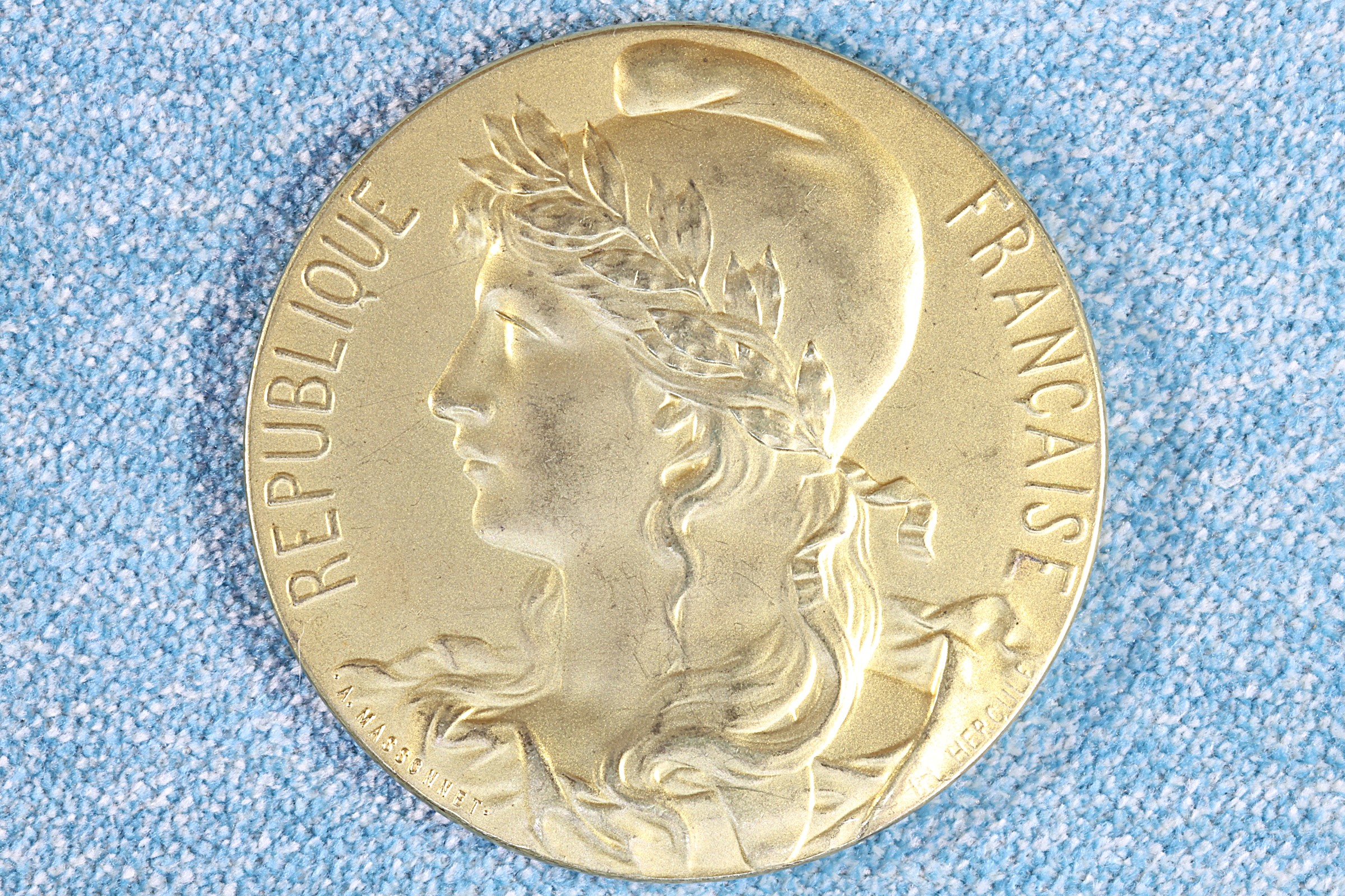 Antiques of medal of the french republic honor for merit