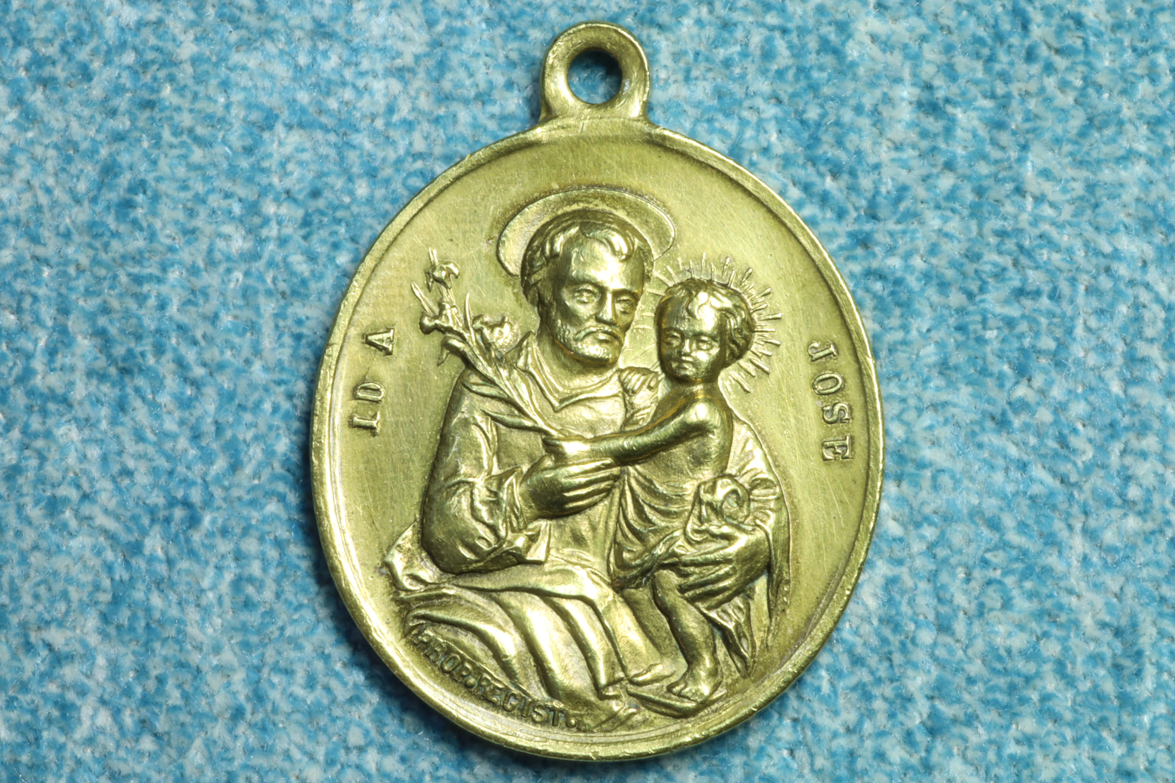 Antiguedades de medal of saint joseph with the child jesus 2