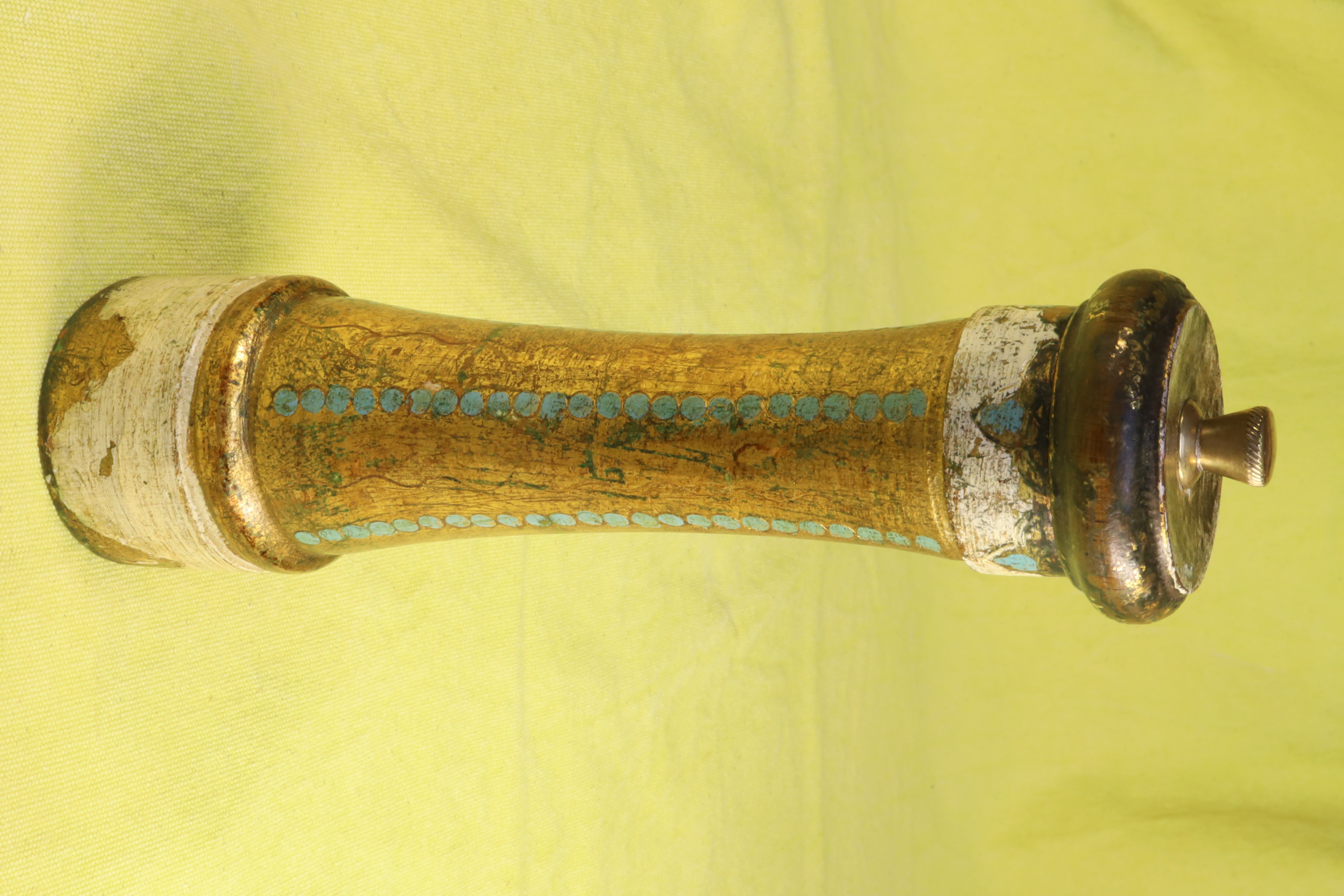 Antiques of pepper grinder made of wood hand painted italy