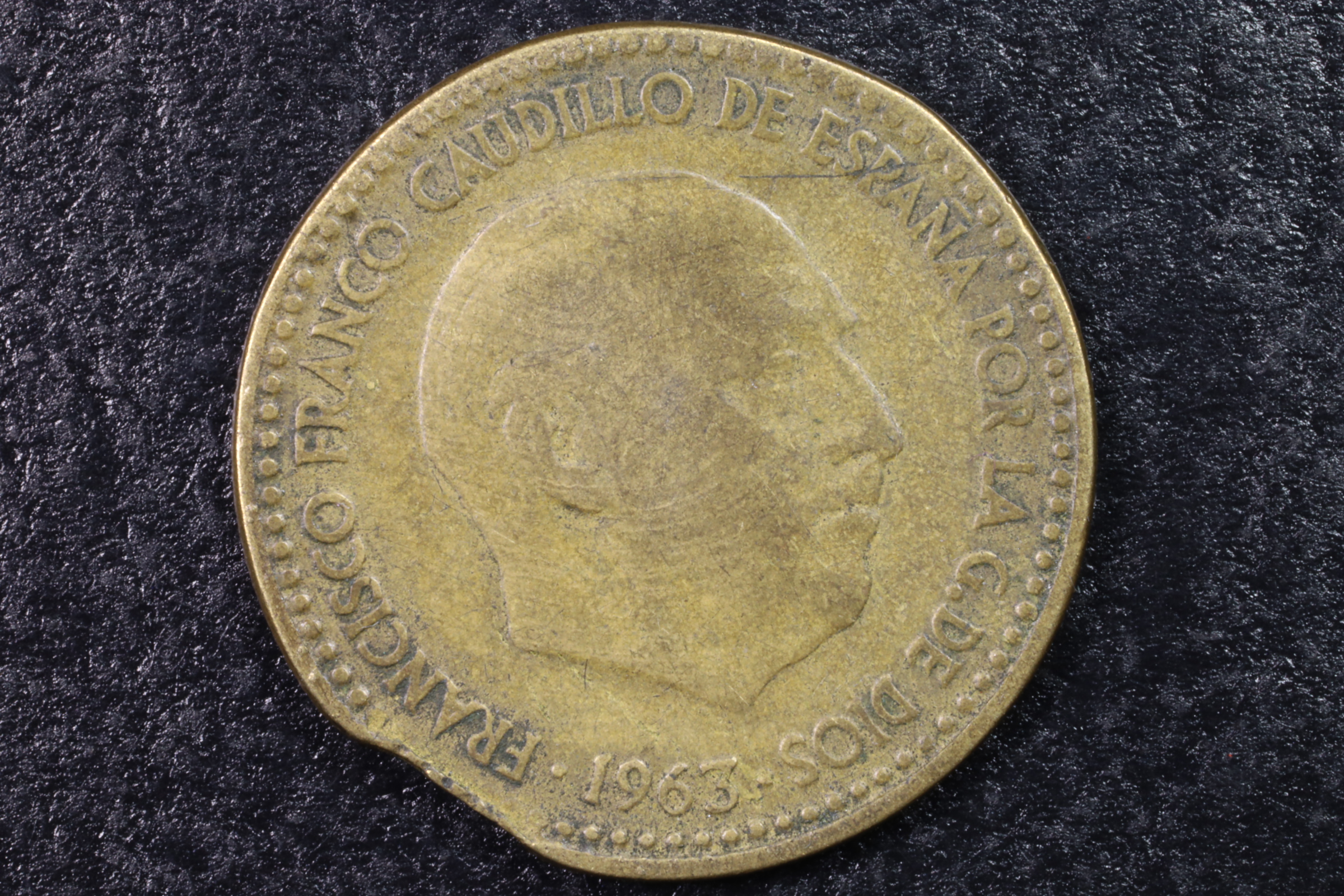 Antiguedades - MONEDA FRANCO 1 PESETA 1963 *65 DEFECTUOSA.