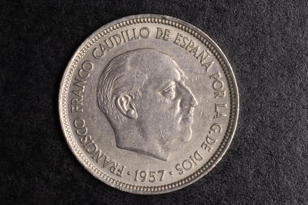 Antiguedades - MONEDA FRANCO 5 PESETAS. 1957 - 1970. (T)