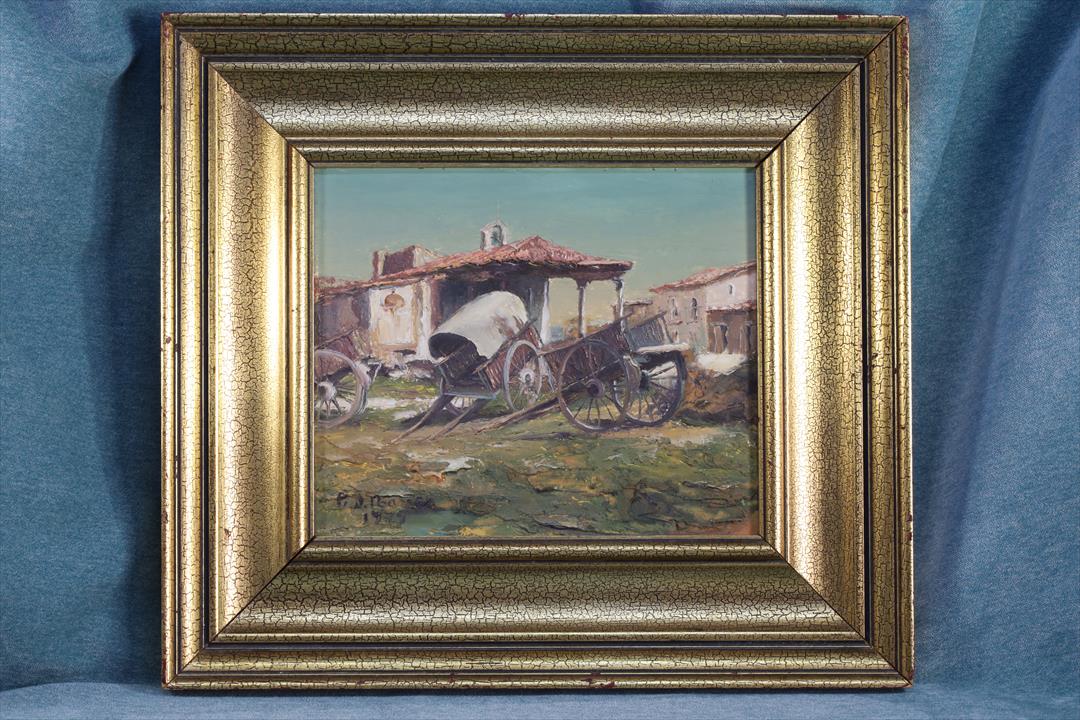 Antiguedades - ÓLEO CARROS. PEDRO JOSÉ IBÁÑEZ. 1979 (T)