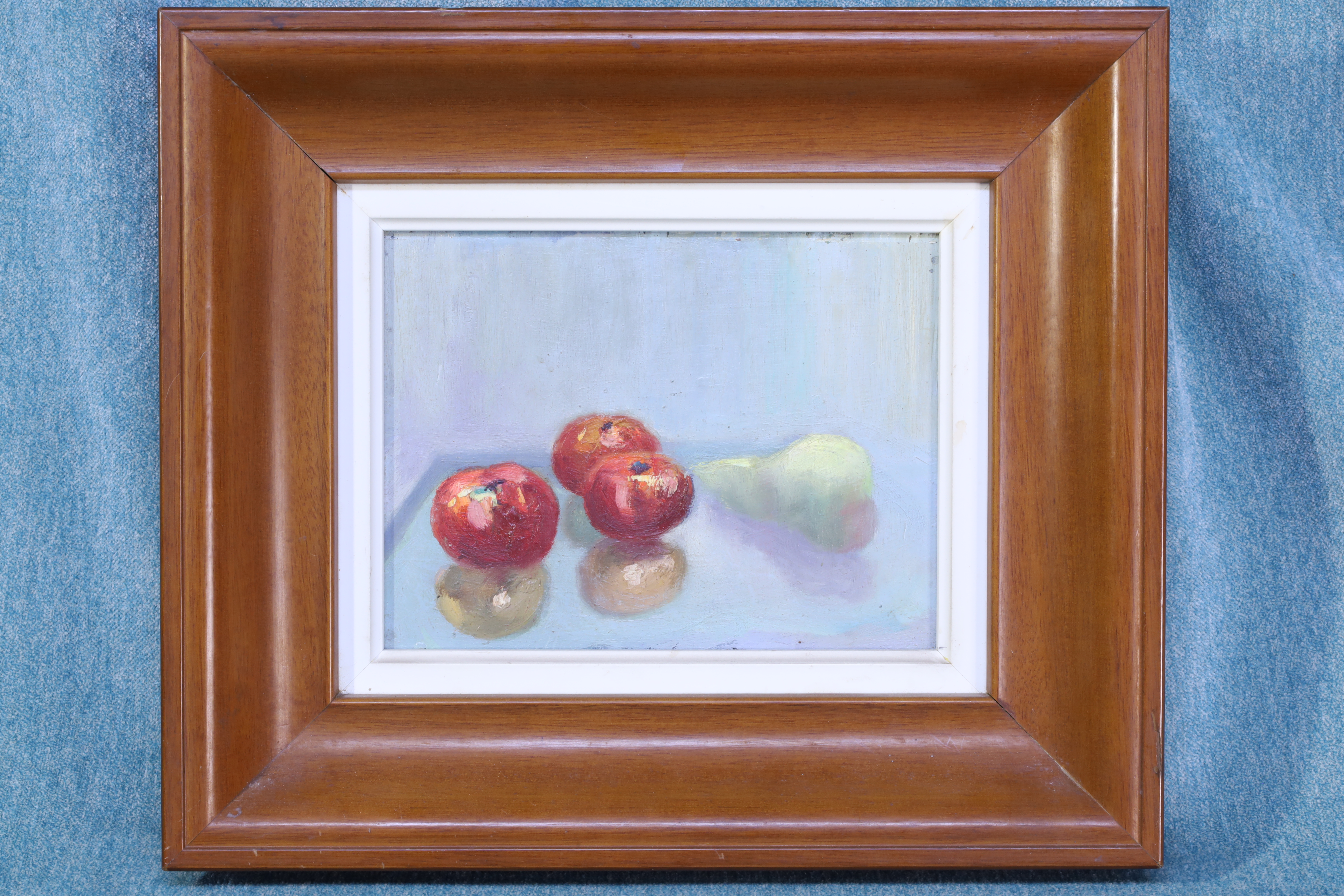 Antiguedades - ÓLEO MANZANAS Y PERA. BODEGÓN. ANTONIO BAUTISTA BALASTEGUI. 