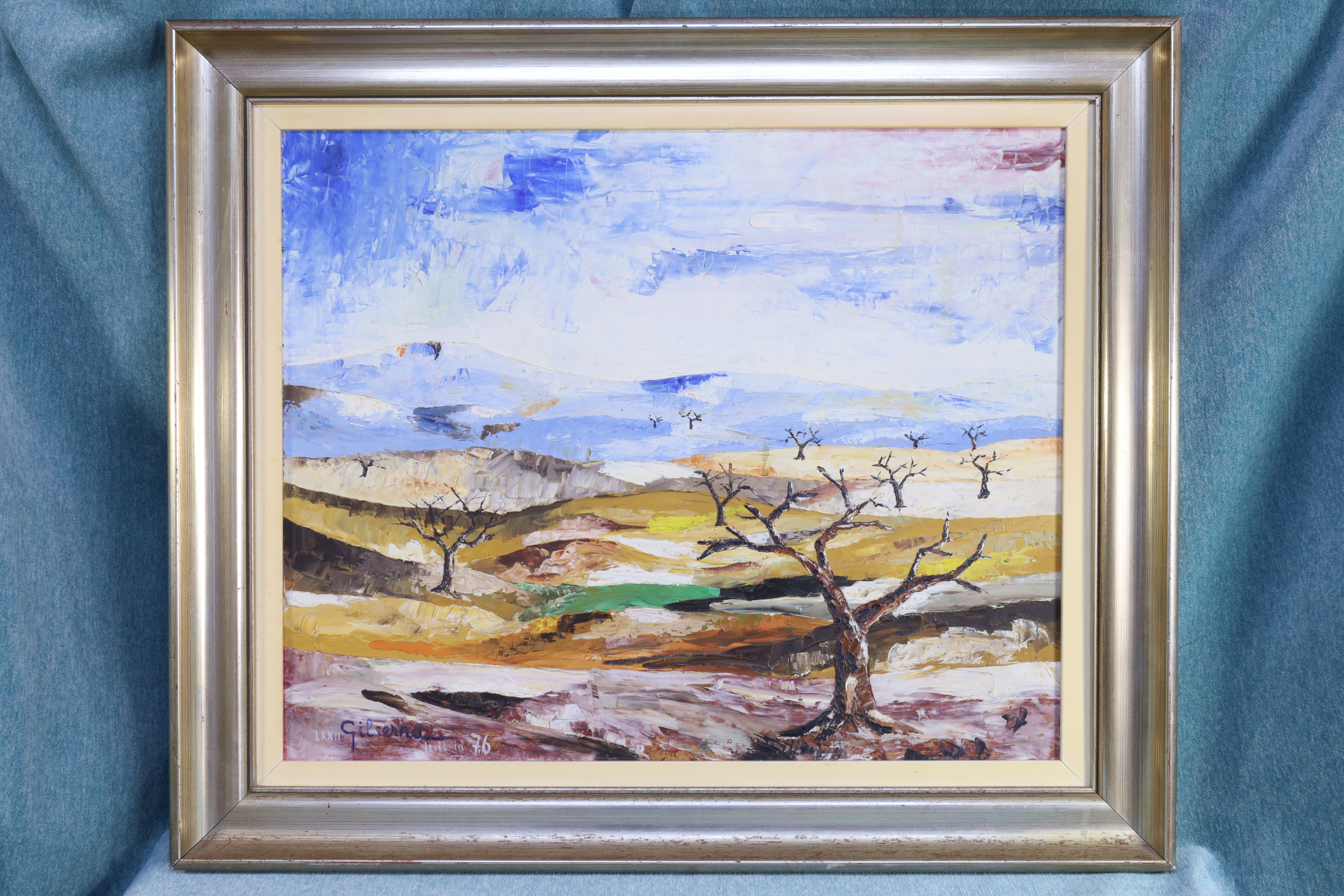 Antiguedades - ÓLEO PAISAJE ÁRIDO. ROGELIO GIL SERNA. FIRMADO Y FECHADO. 1976 (T)