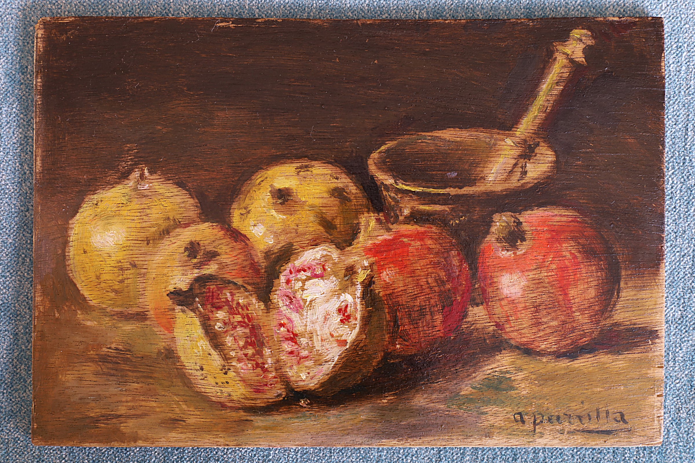 Antiguedades de oil on wood adelardo parrilla 20th century
