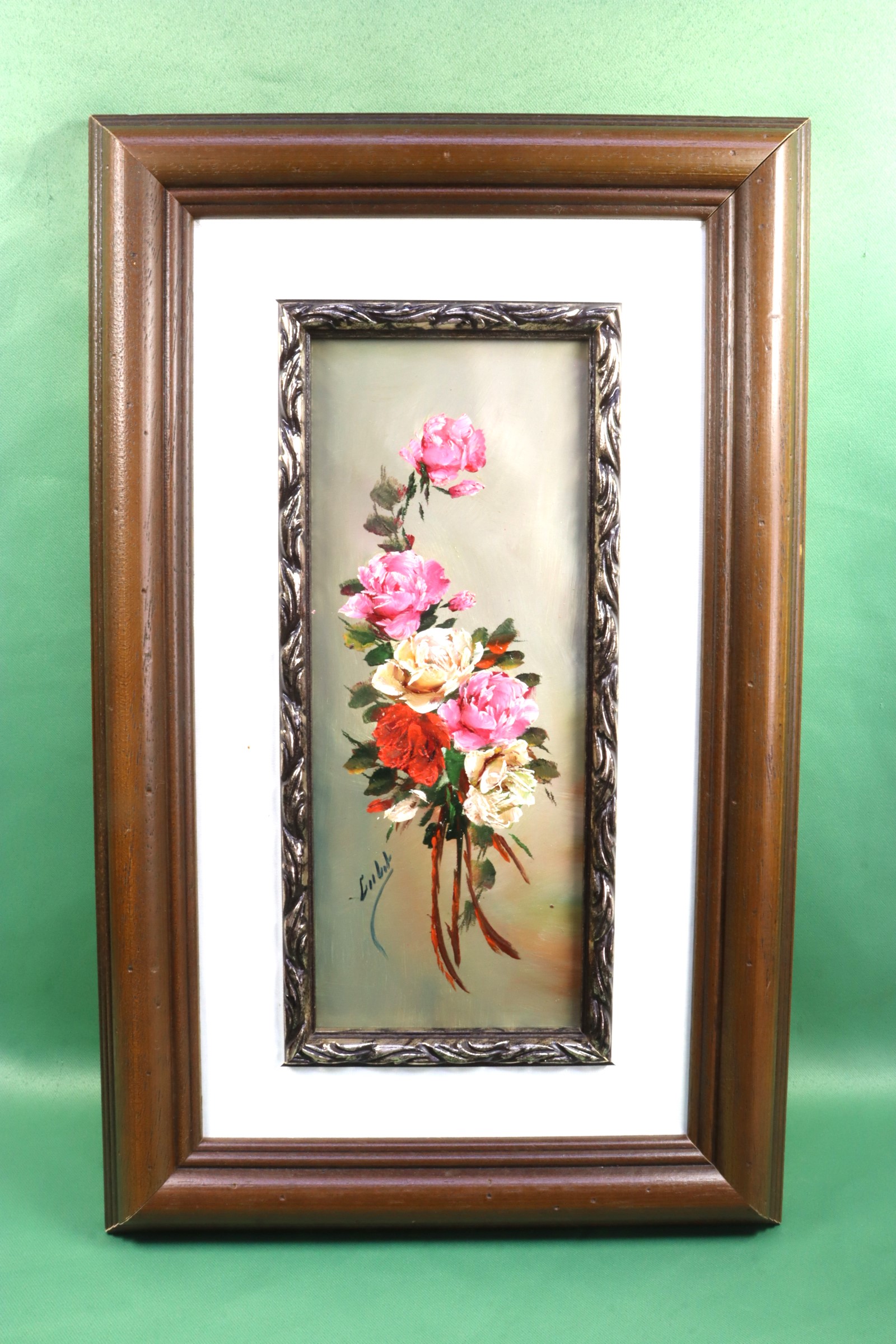 Antiguedades de oil on panel signed gisbert 20th century
