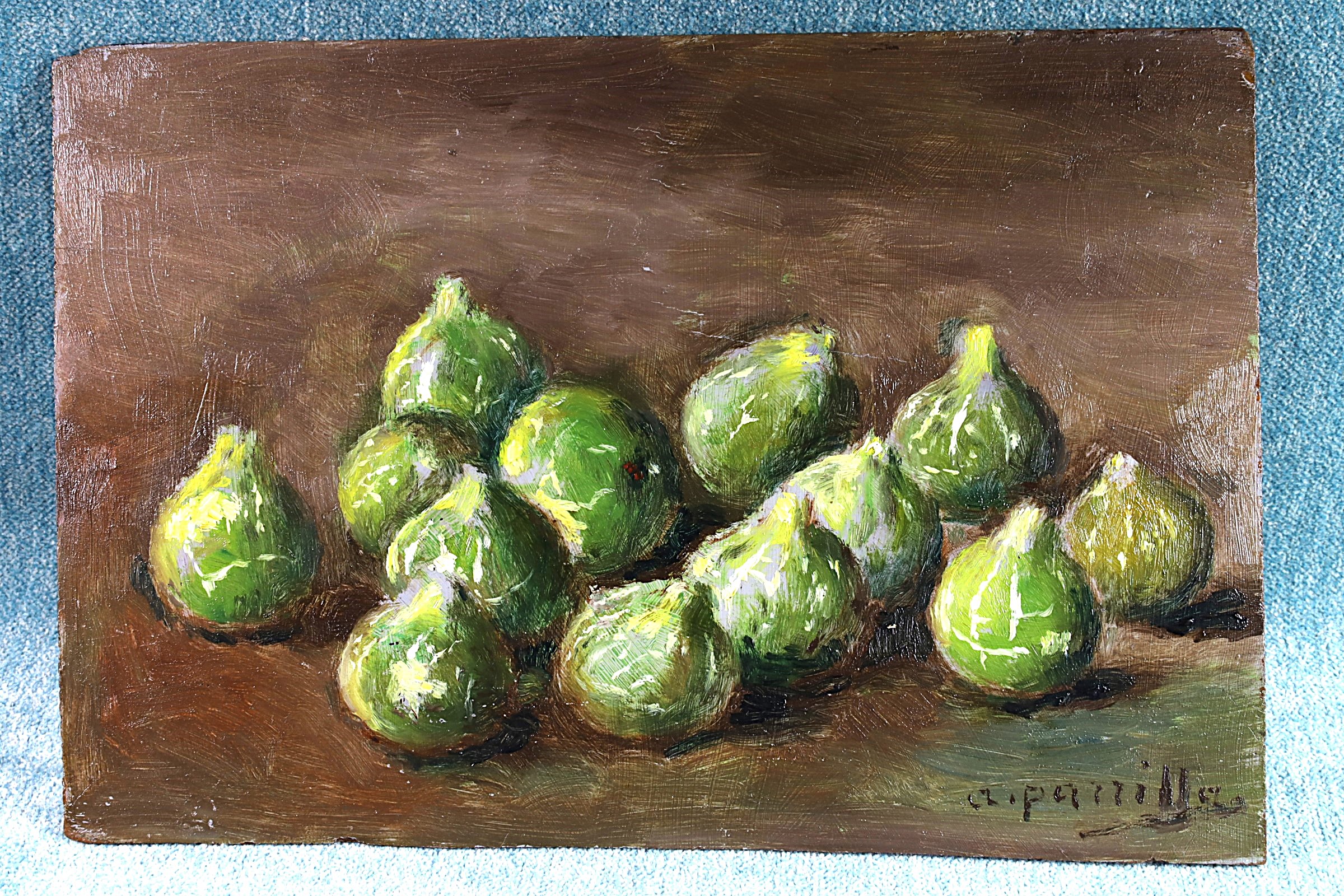 Antiguedades de oil on panel figs adelardo parrilla