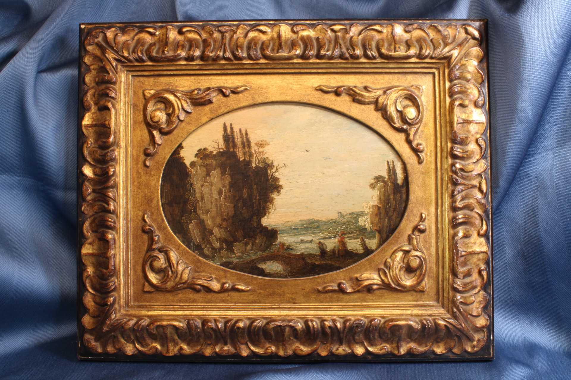 Antiques - OIL ON OVAL PANEL. ATTRIBUTED TO JOOS DE MOMPER THE YOUNGER. 17TH CENTURY