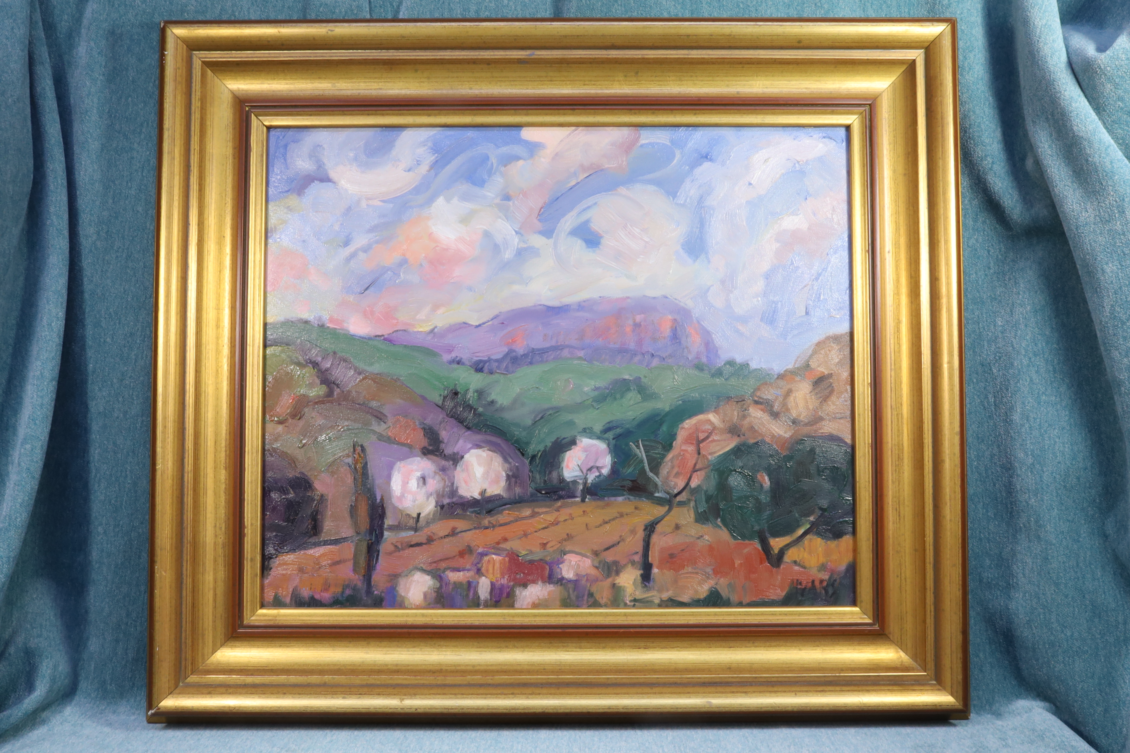 Antiguedades de oil on canvas landscape signed josep ivars ivars