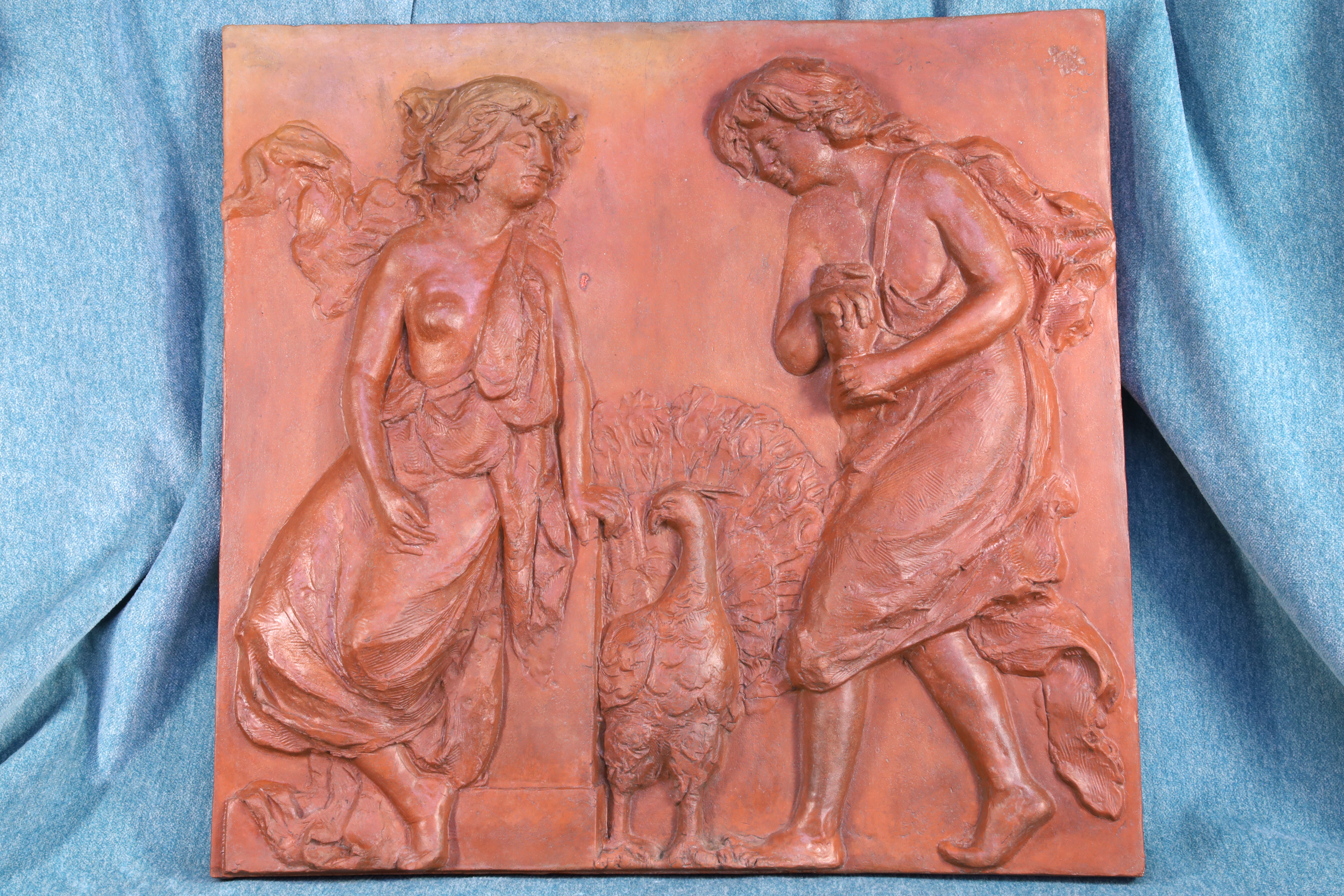 Antiguedades - PLACA DE TERRACOTA. ALTORRELIEVE BODA ZEUS CON HERA. 