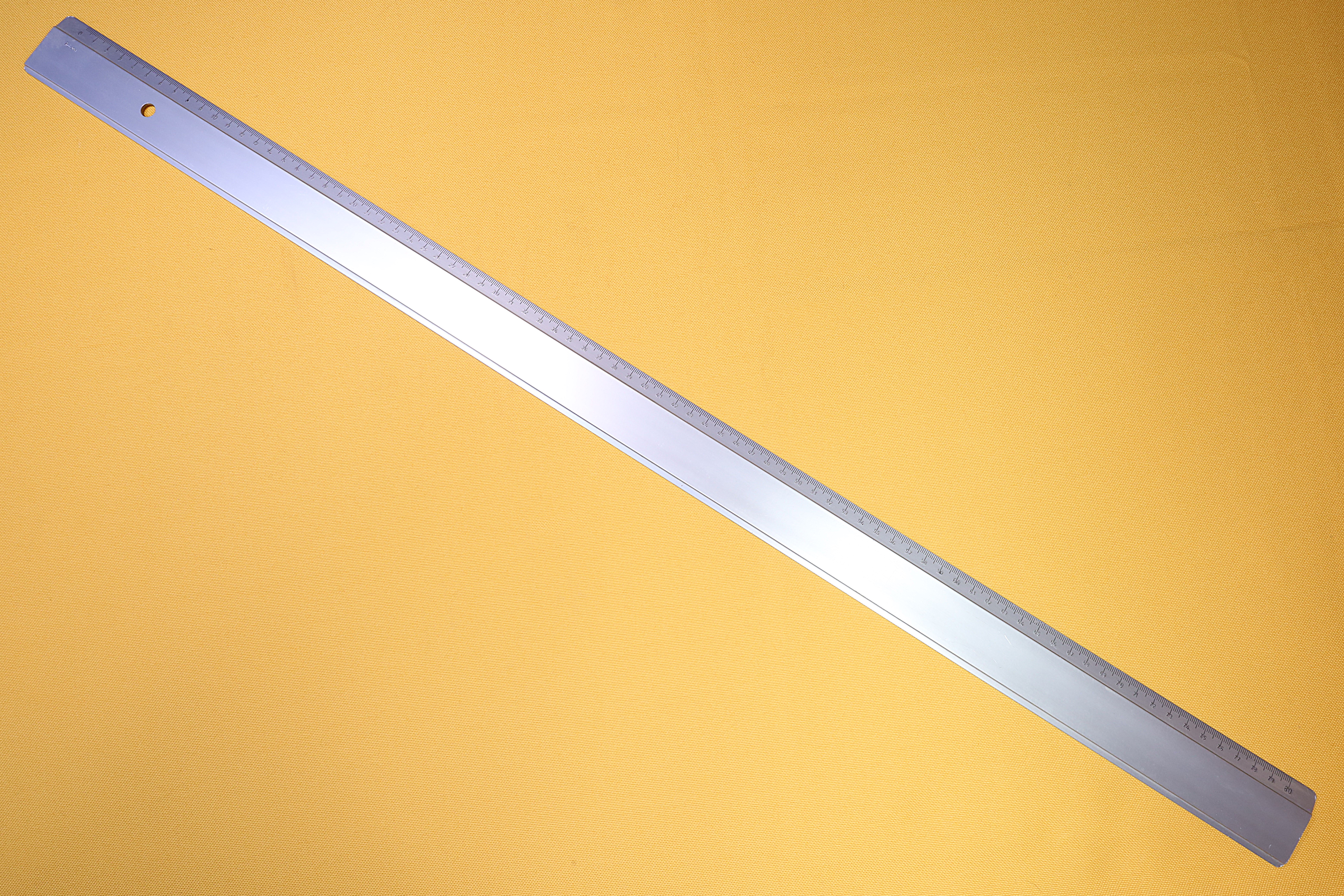 Antiguedades de aluminium ruler 80 cm large 70s