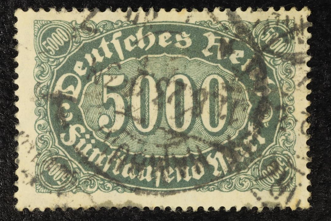 Antiguedades - SELLO POSTAL ALEMANIA. 5000 MARCOS. USADO. (T)