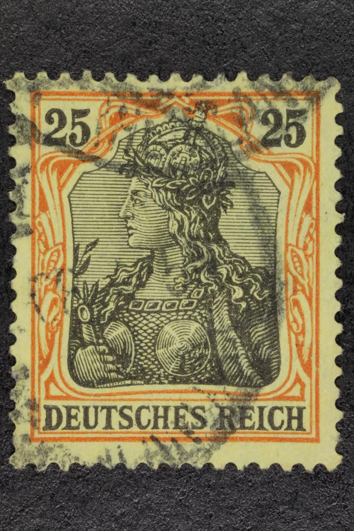 Antiguedades - SELLO POSTAL. ALEMANIA. 25 PENIQUES. DEUTSCHES REICH. 1902 (T) 