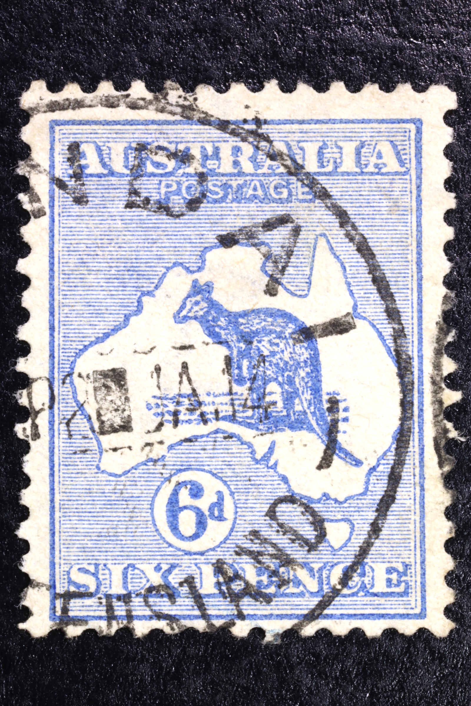 Antiques - POSTAL STAMP. AUSTRALIA. 6 PENIQUES. USED.