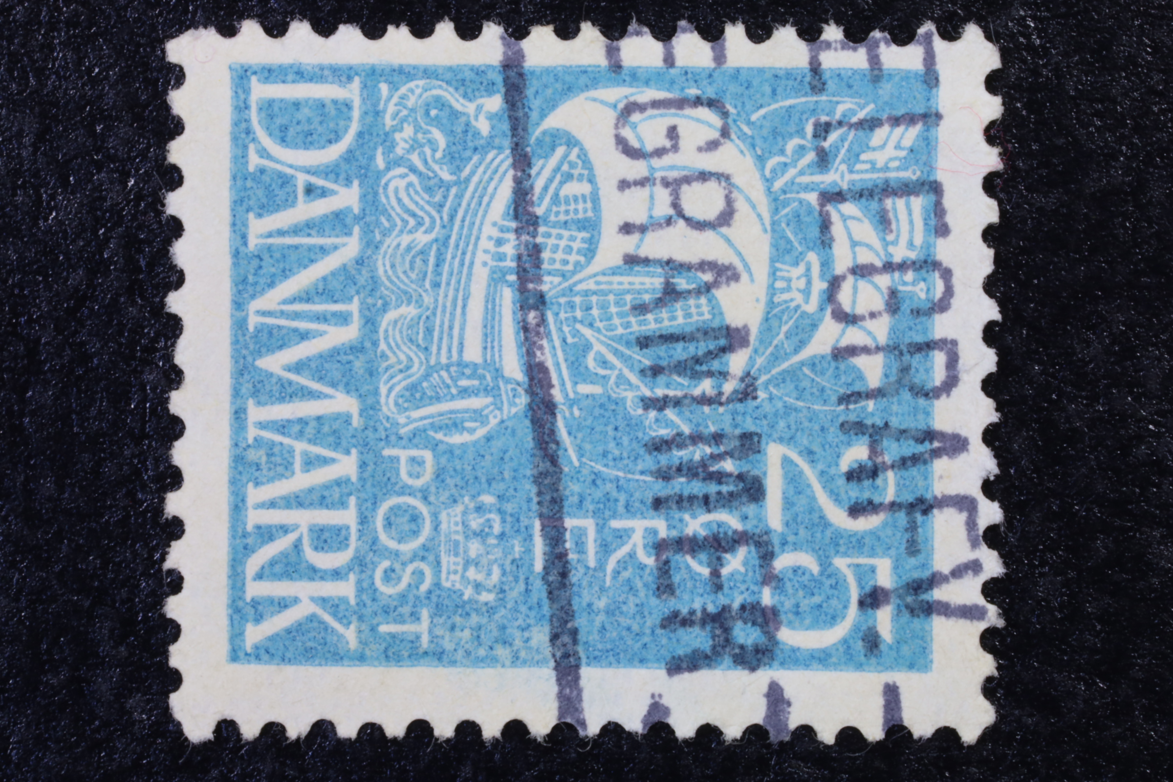 Antiques - POSTAL STAMP. DENMARK. 25 ORE. USED.