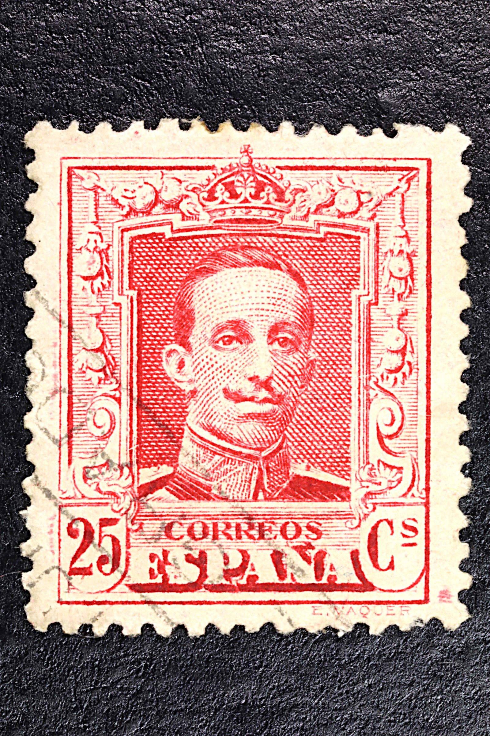 Antiguedades de postage stamp 1922 spain 25 centimos used