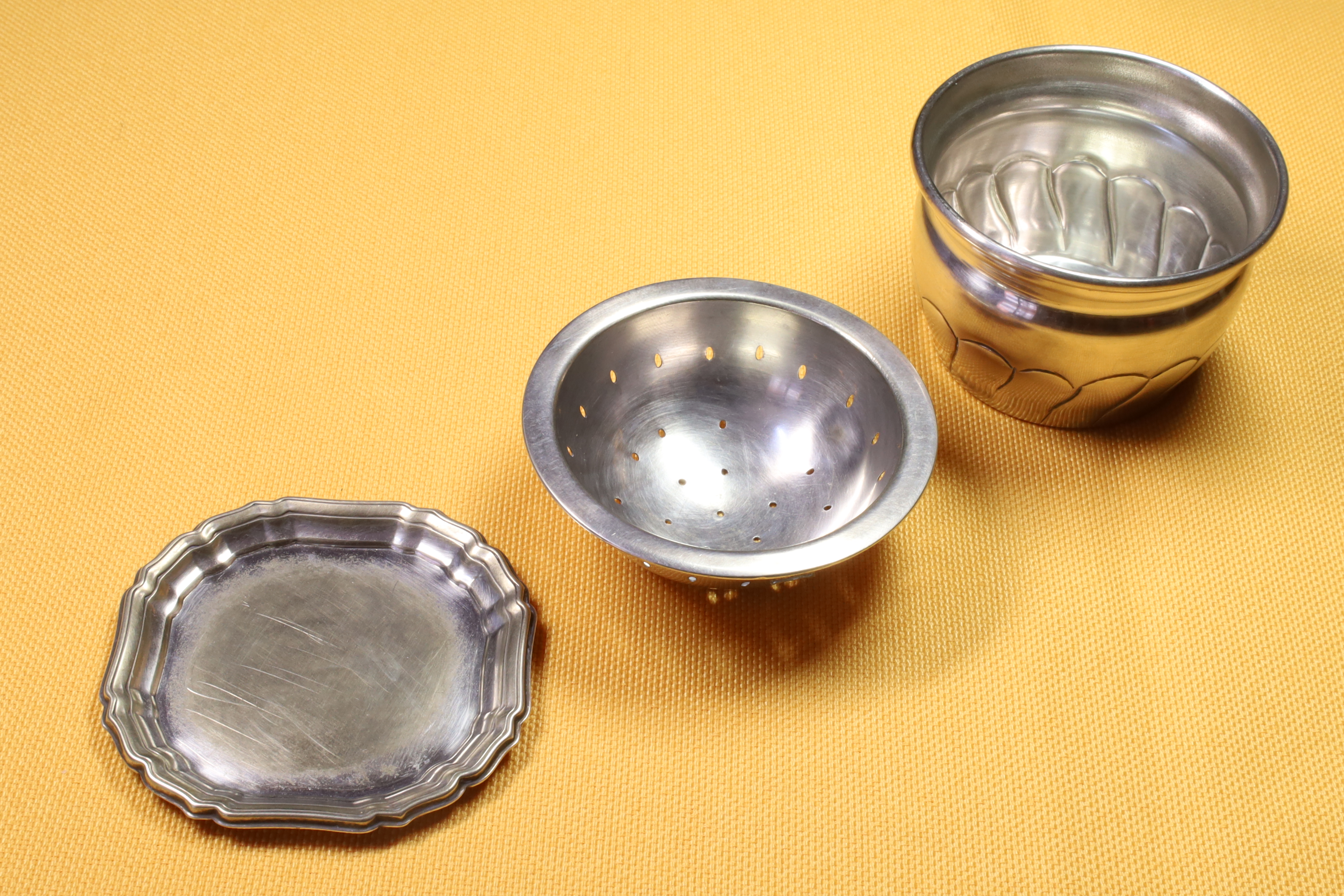 Antiguedades de tacita de te con colador bandeja alpadur taza de te