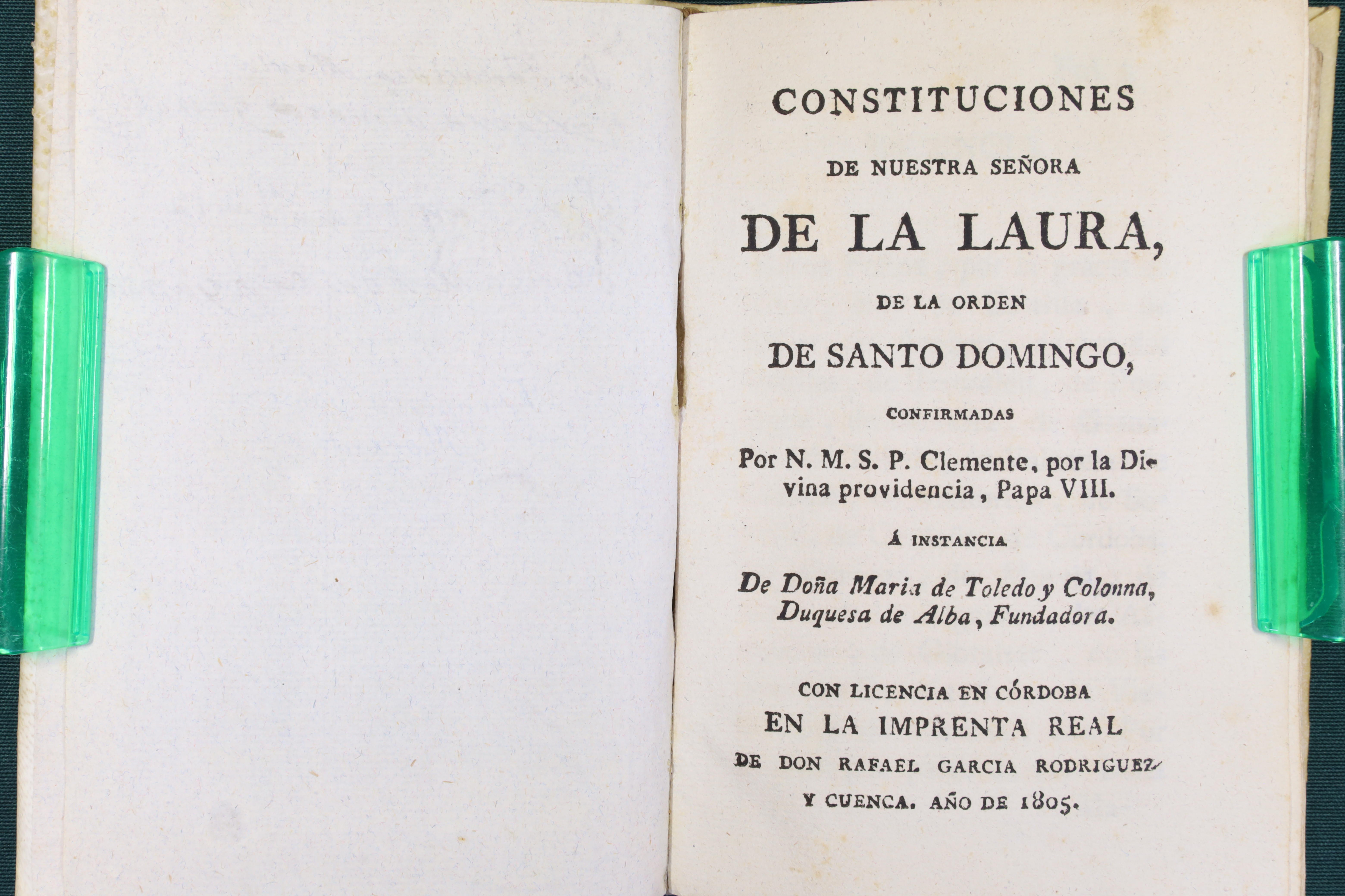 Antiques - BOOK CONSTITUTIONS OF THE ORDER OF SAINT DOMINIC. CONVENT. 1805 (T)