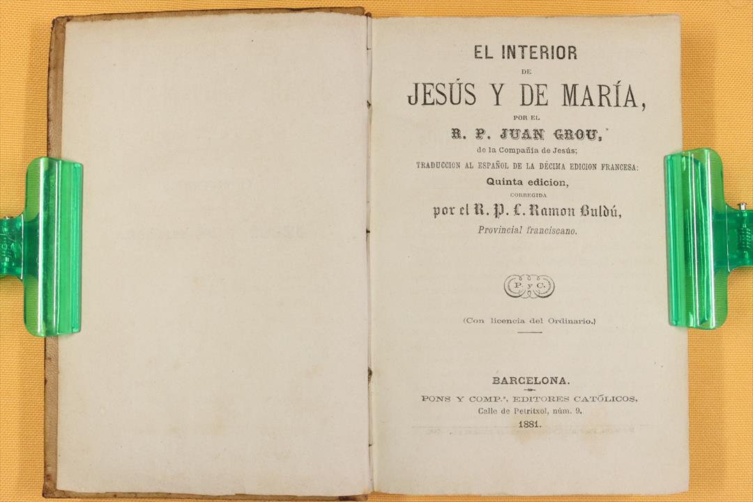 Antiques - BOOK THE INTERIOR OF JESUS AND MARY. TWO VOLUMES. 1881 (T)