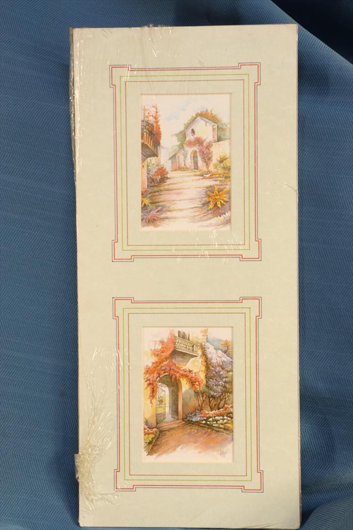 Antiques - DOUBLE LAMINA. ENTRANCES OF HOUSES. SEALED. 2 (T)