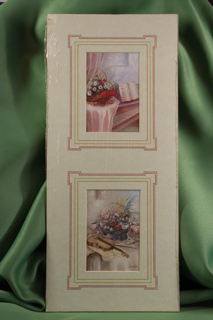 Antiques - DOUBLE SHEET ROOMS AND INSTRUMENTS WITH FLOWERS. SEALED. (T)