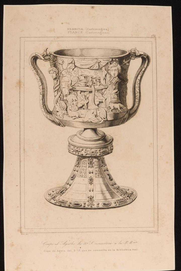 Antiques - ENGRAVING AGATE GOBLET FROM THE 9TH C. CARLOVINGIOS. (T) 